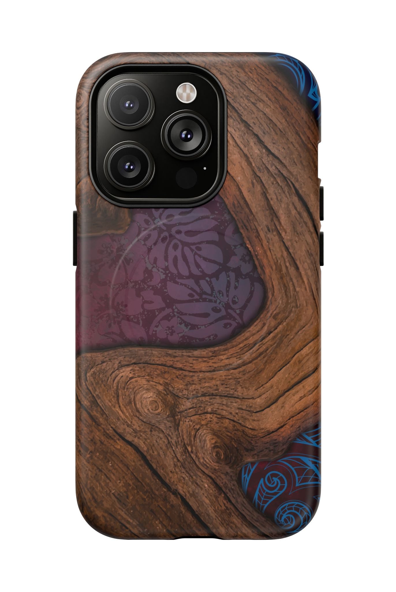 Rooted MagSafe iPhone Case iPhone 14 Pro Matte - Hawaiian Koa Wood Island Strength Tribal Design - The Local Banyan