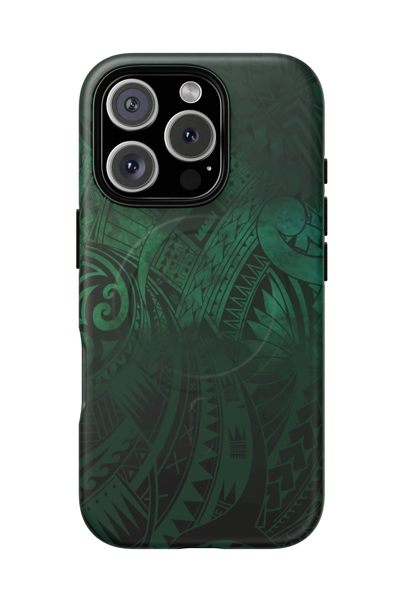 Nahele Spirit MagSafe iPhone Case iPhone 16 Pro Matte - Hawaiian Forest Green Polynesian Tribal Design - The Local Banyan
