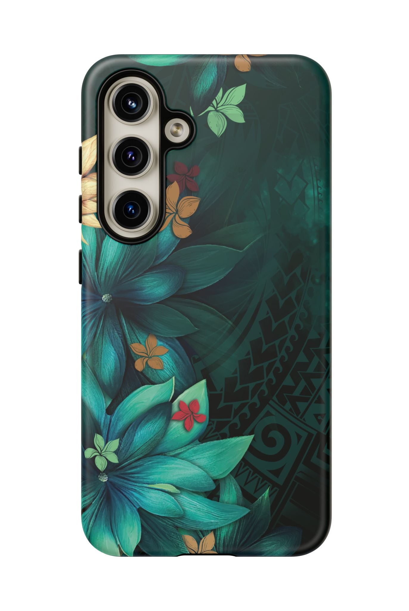 Aloha Whispers Tough Samsung Galaxy Case Side View - Dual Layer Drop Protection Hawaiian Phone Case - The Local Banyan