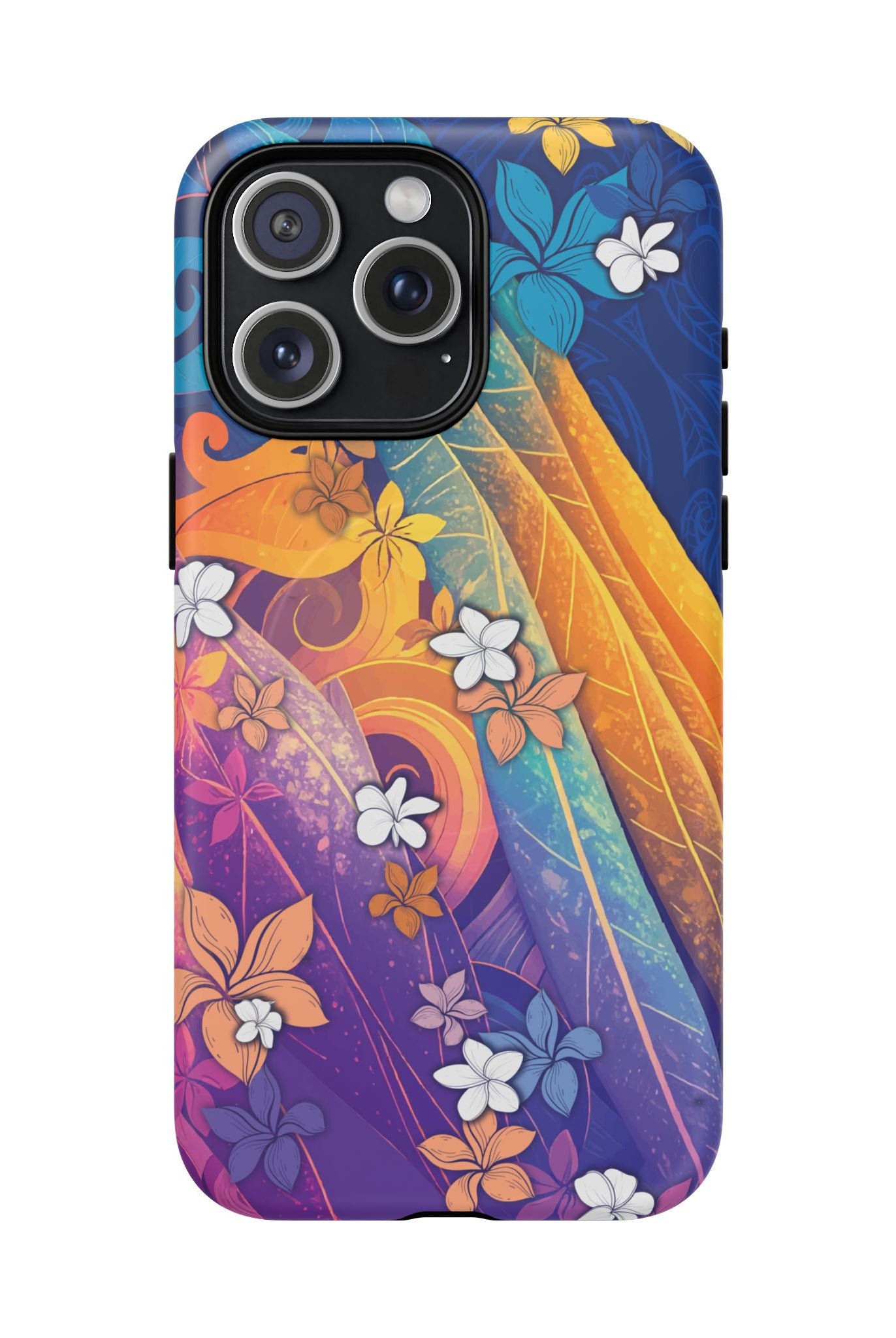 Mauna Sunrise MagSafe iPhone Case iPhone 15 Pro Max Matte - Hawaiian Colorful Sunrise Plumeria Design - The Local Banyan