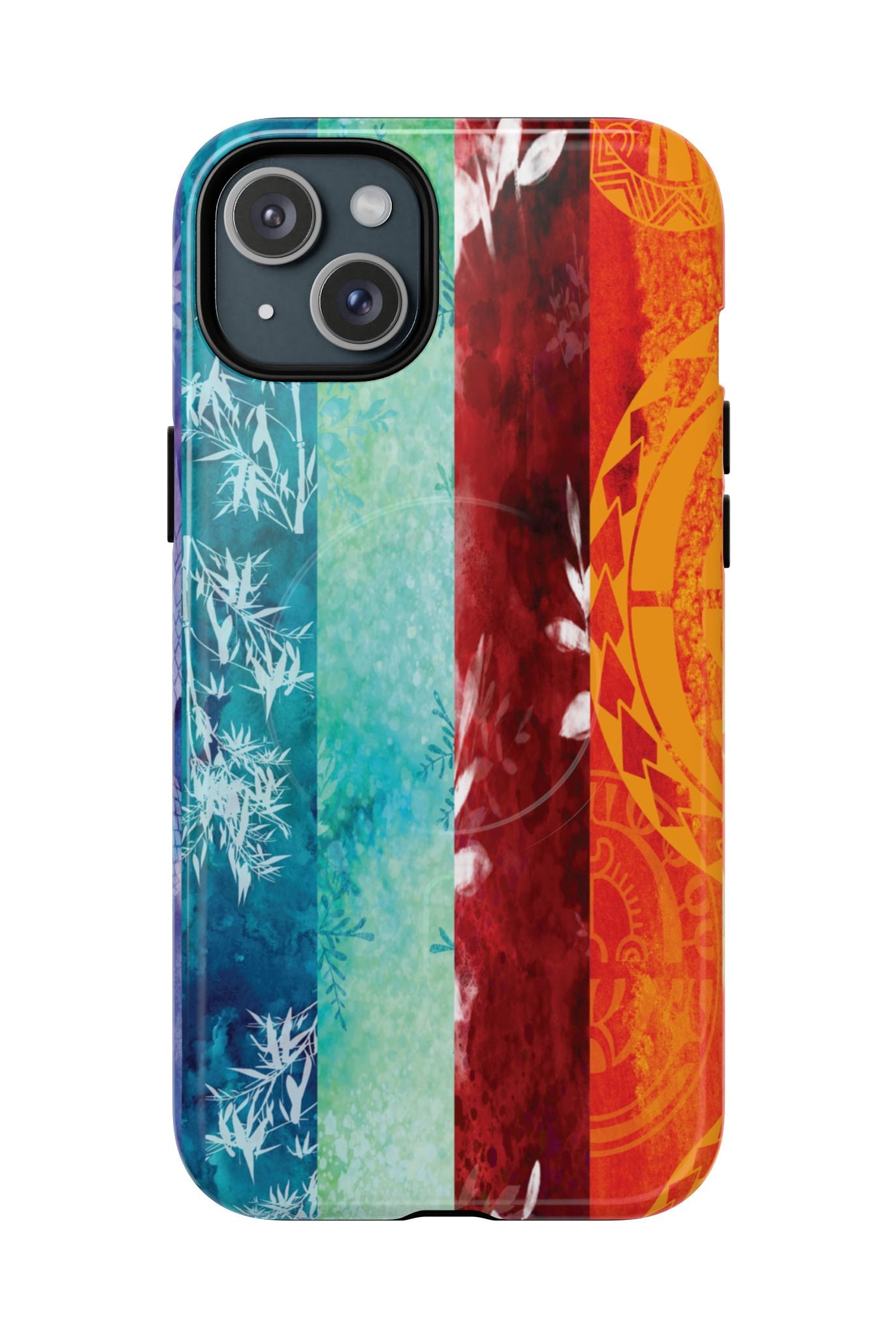 Island Vibes MagSafe iPhone Case iPhone 15 Plus Glossy - Hawaiian Colorful Tropical Floral Design - The Local Banyan