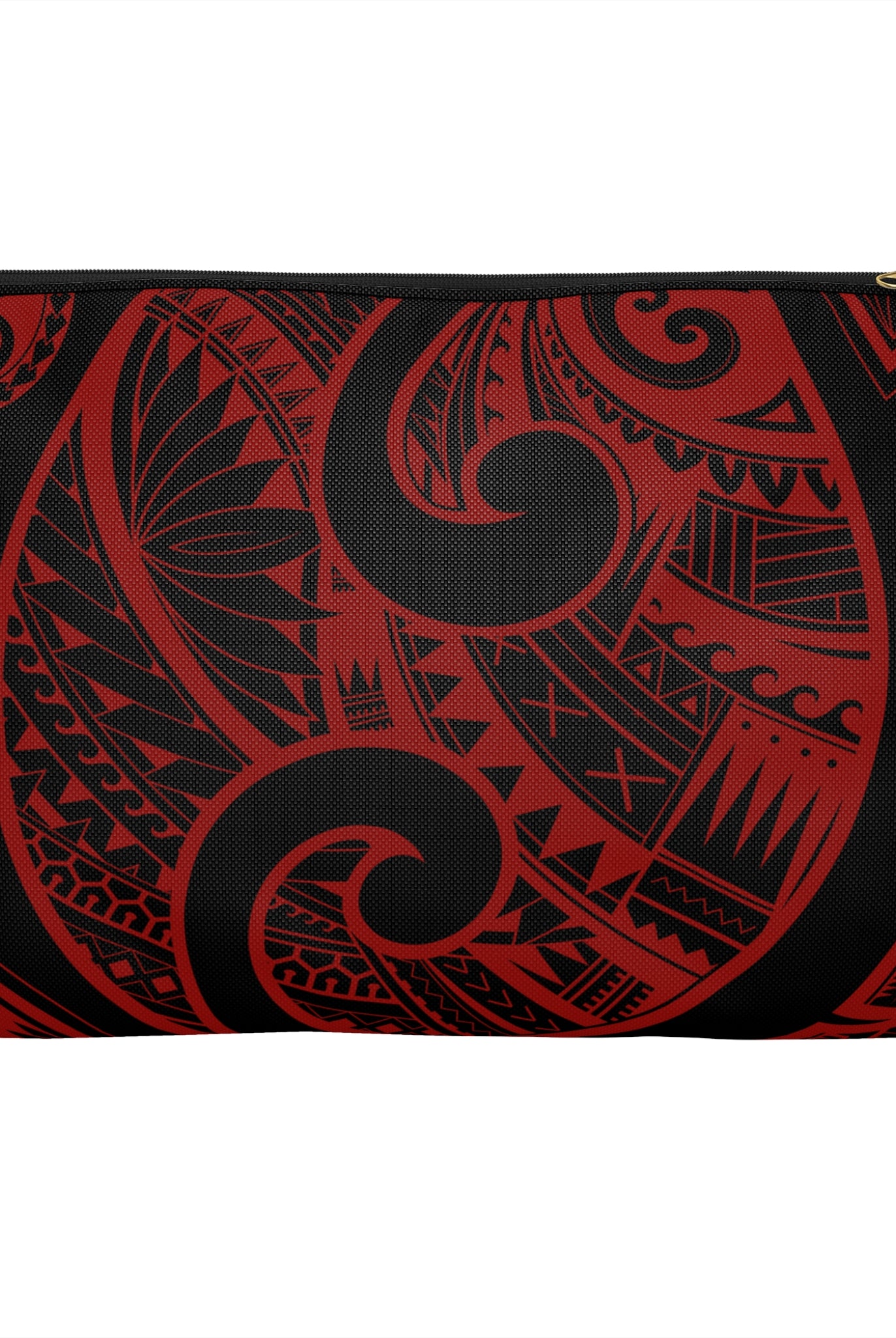 Island Tribal Red Travel Pouch Bag Pouches Large Black zipper