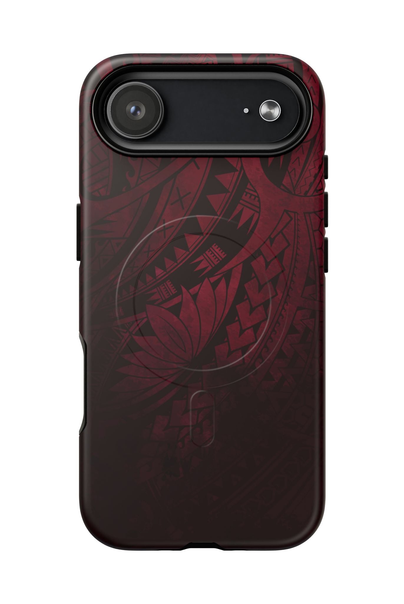 Woman holding Eternal Ember MagSafe iPhone Case - Hawaiian Red Tribal Polynesian Design - The Local Banyan