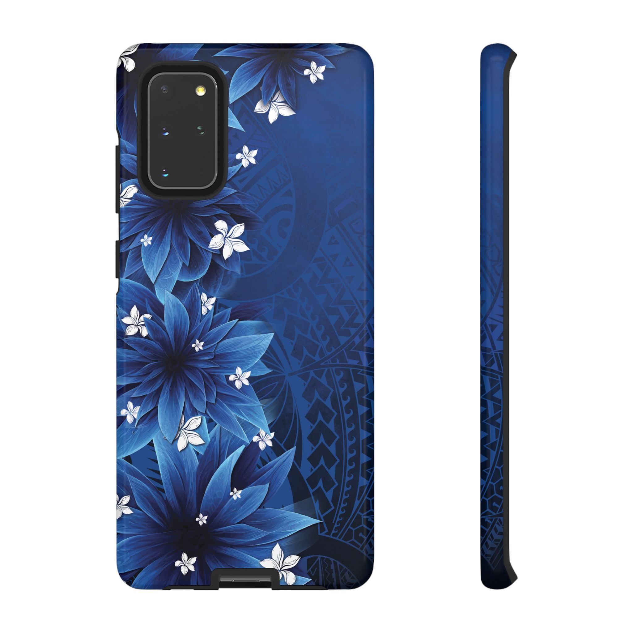 Hoku Pua Tough Samsung Galaxy Case Samsung Galaxy S20+ Glossy - Hawaiian Blue Star Flower Polynesian Design - The Local Banyan