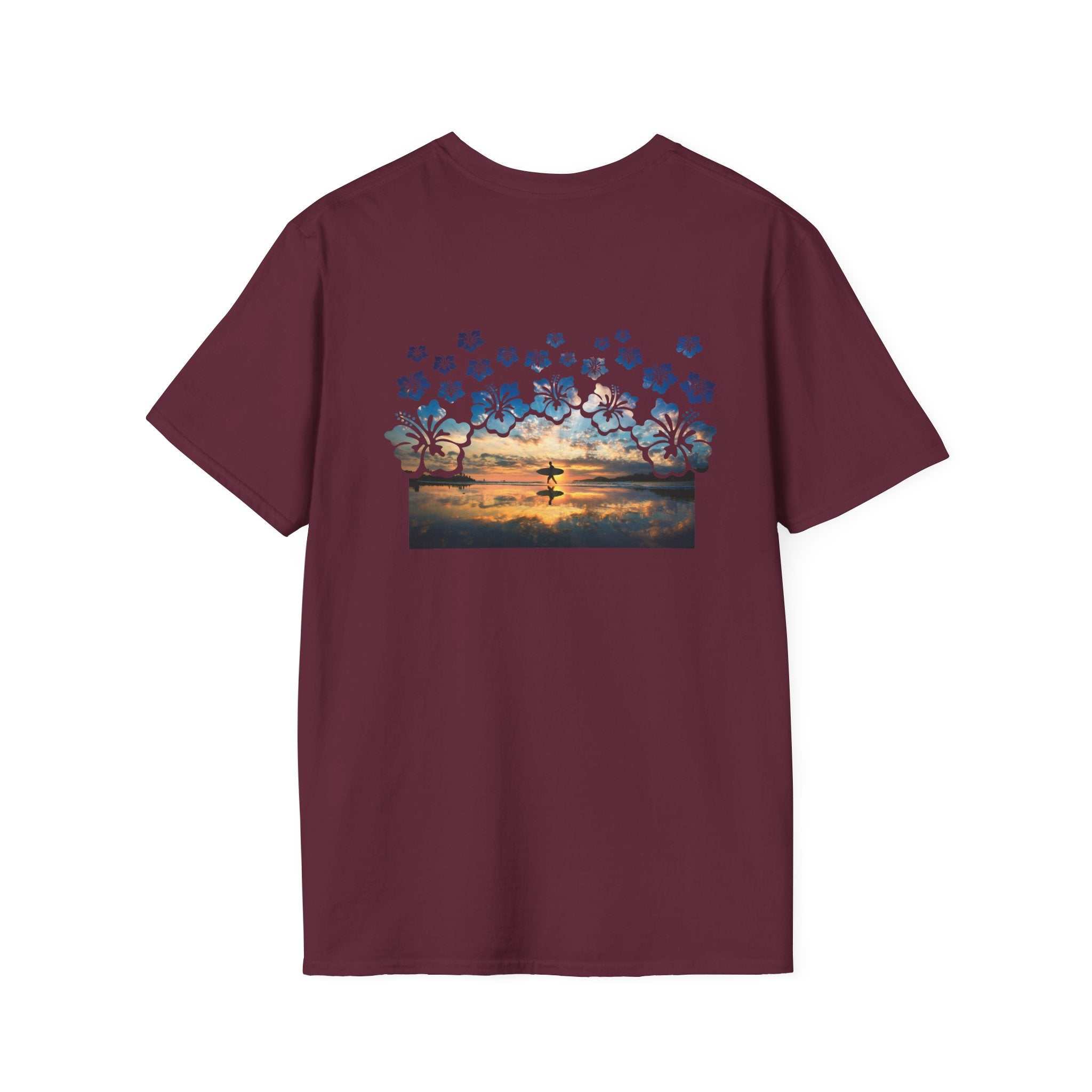 Sunset Surfer Soft Style Tee T-Shirt The Local Banyan Maroon S