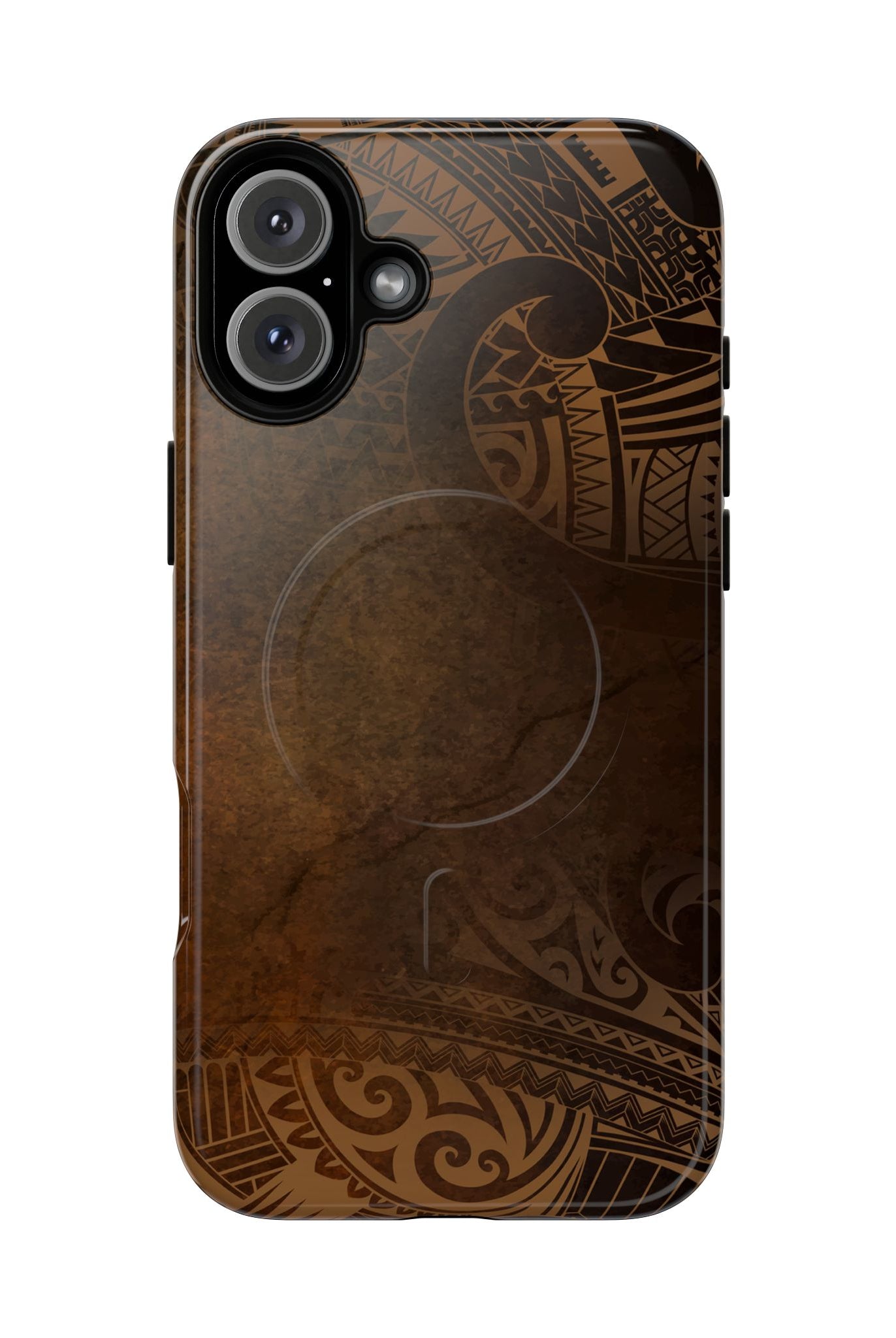 Aloha Aina MagSafe iPhone Case iPhone 16 Plus Glossy - Hawaiian Earth Tone Polynesian Tribal Design - The Local Banyan