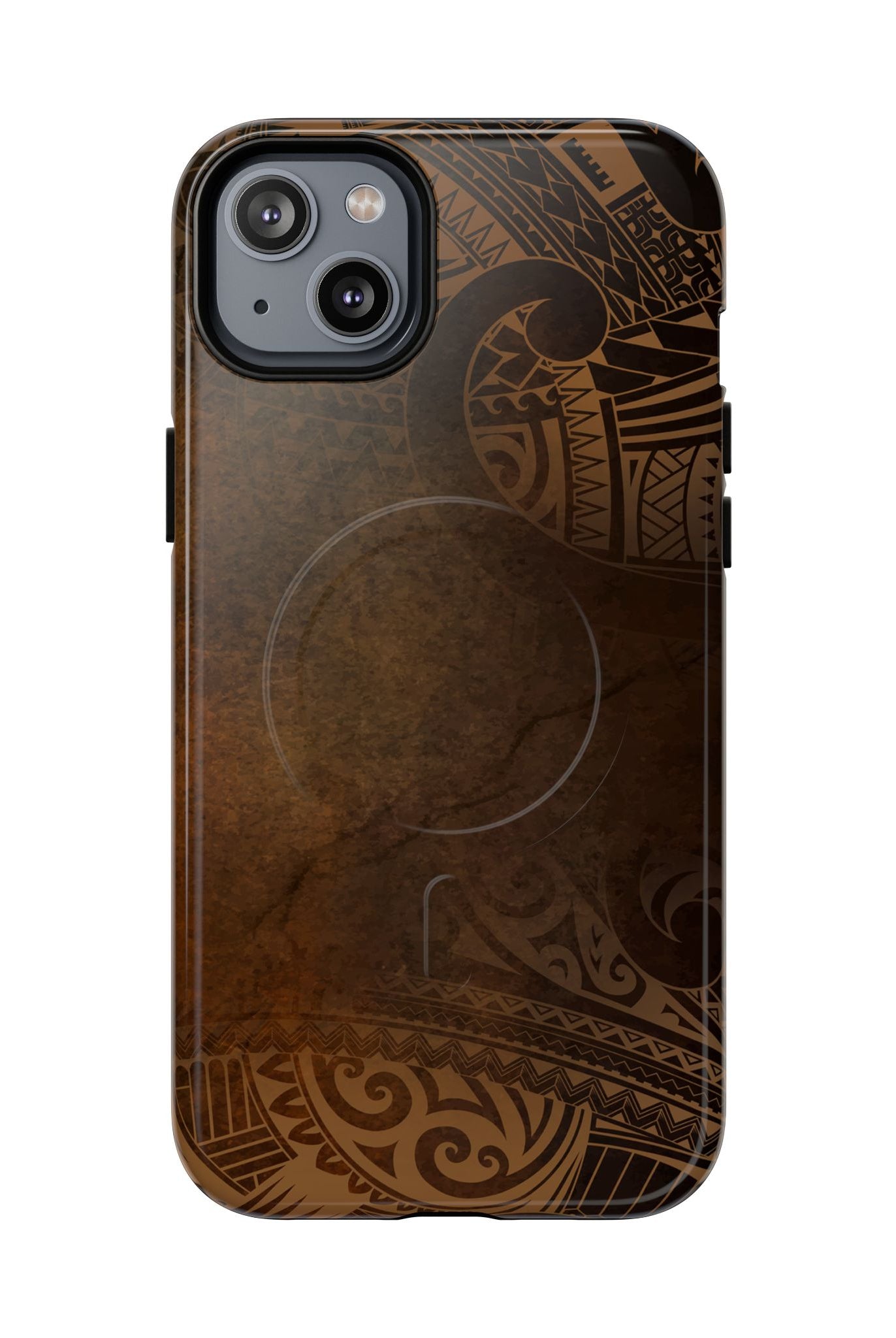 Aloha Aina MagSafe iPhone Case iPhone 14 Plus Glossy - Hawaiian Earth Tone Polynesian Tribal Design - The Local Banyan