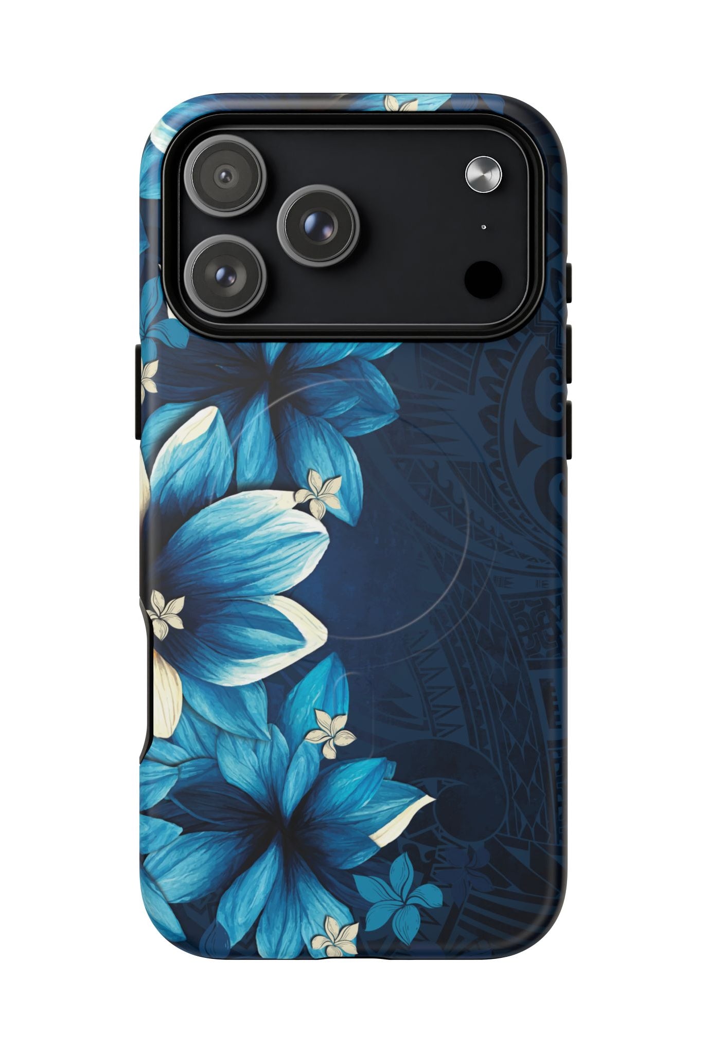 Leilani Nights MagSafe iPhone Case iPhone 17 Pro Max Matte - Hawaiian Dark Blue Floral Polynesian Design - The Local Banyan
