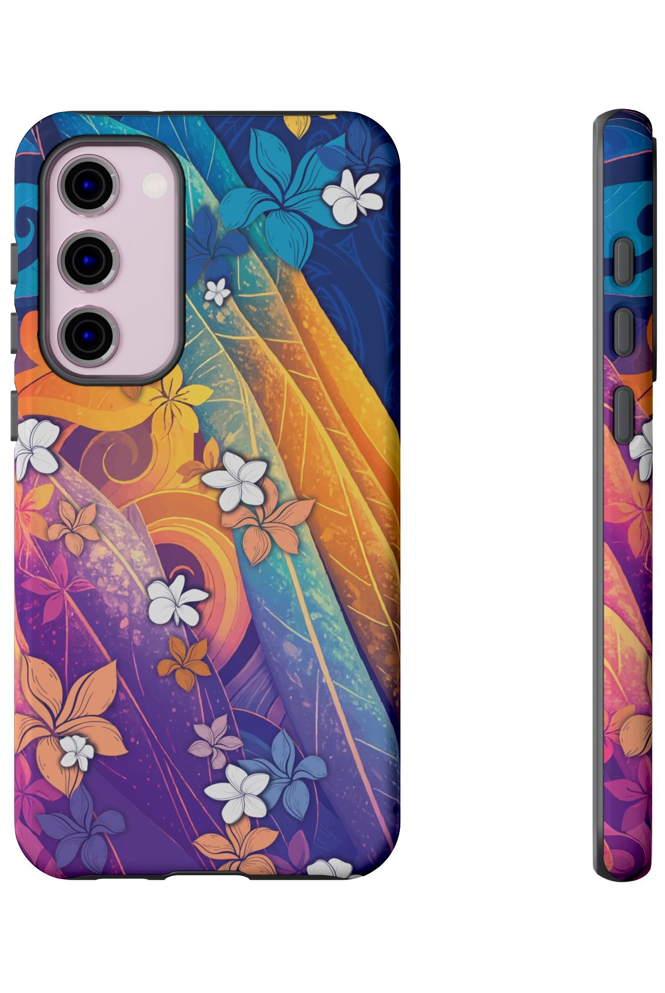Mauna Sunrise Tough Samsung Galaxy Case Side View - Dual Layer Drop Protection Hawaiian Phone Case - The Local Banyan