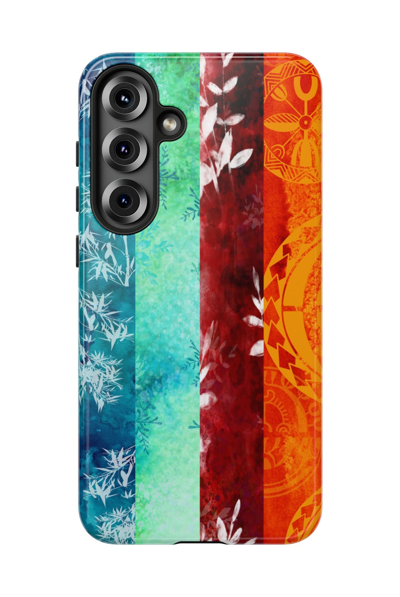 Island Vibes Tough Samsung Galaxy Case Detail View - Hawaiian Colorful Tropical Floral Design Close Up - The Local Banyan