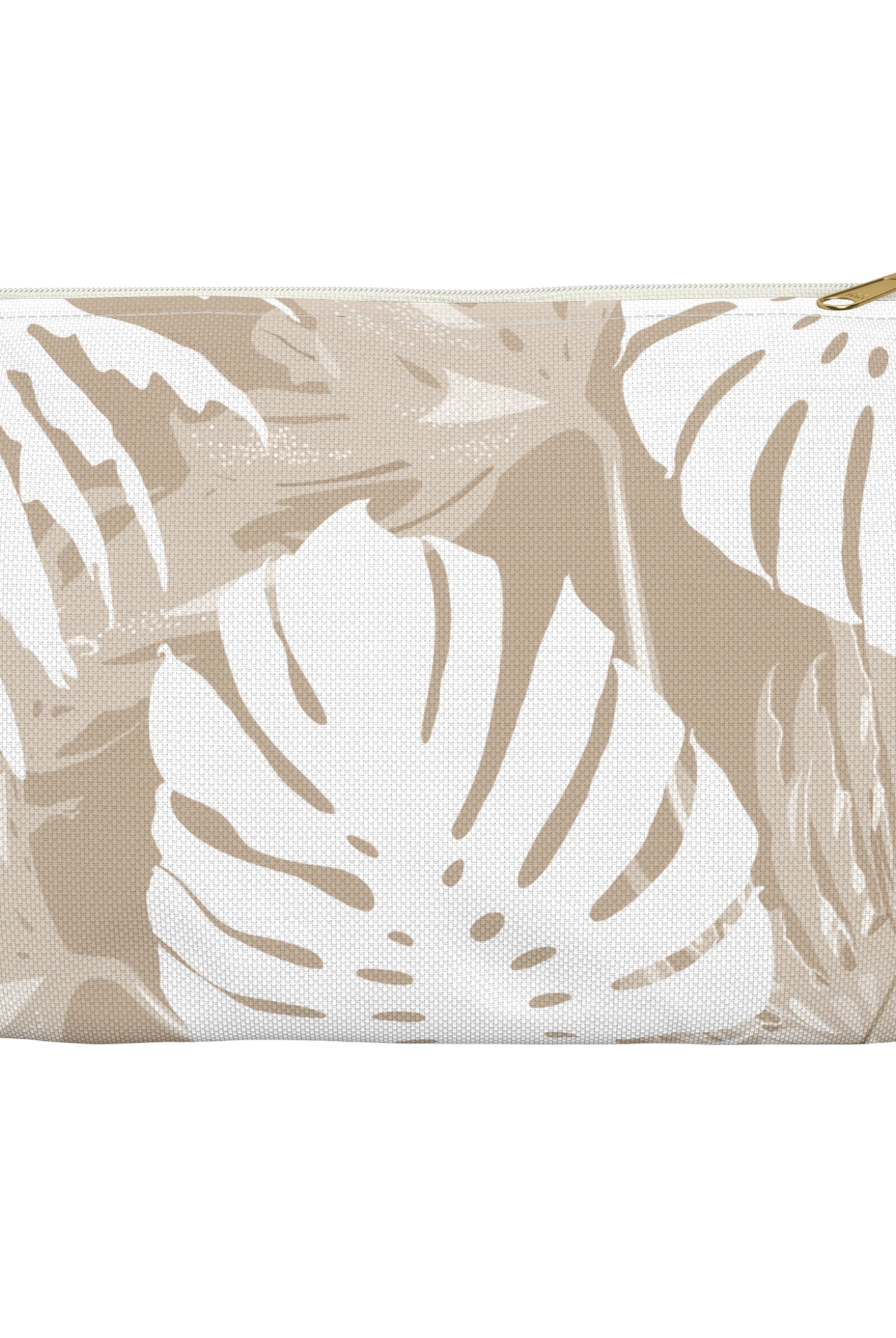 Exotic Monstera Travel Bag Pouches The Local Banyan Small White zipper