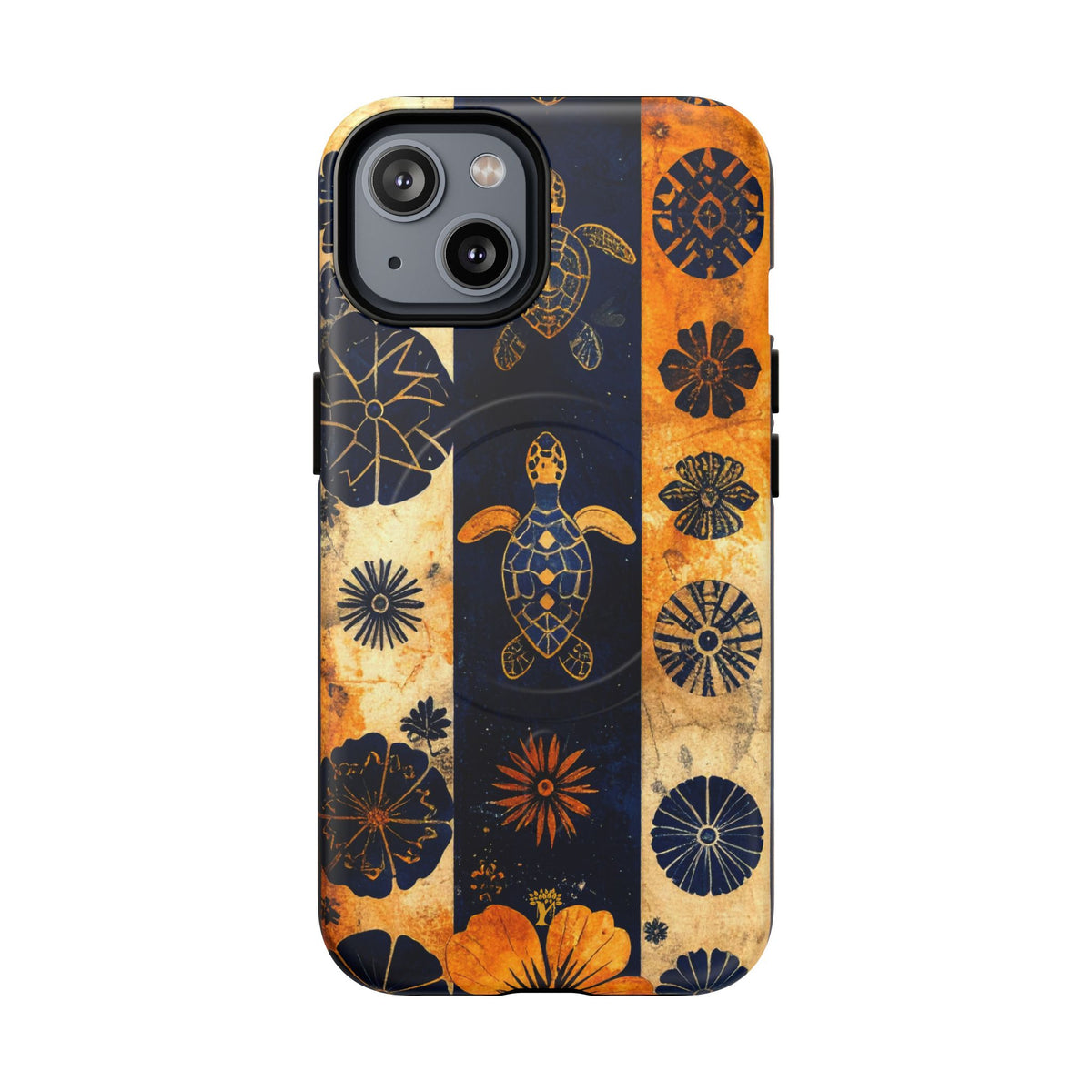 Tapa Pua Lehua Honu Magnetic Case for iPhone iPhone 14 Matte The Local Banyan