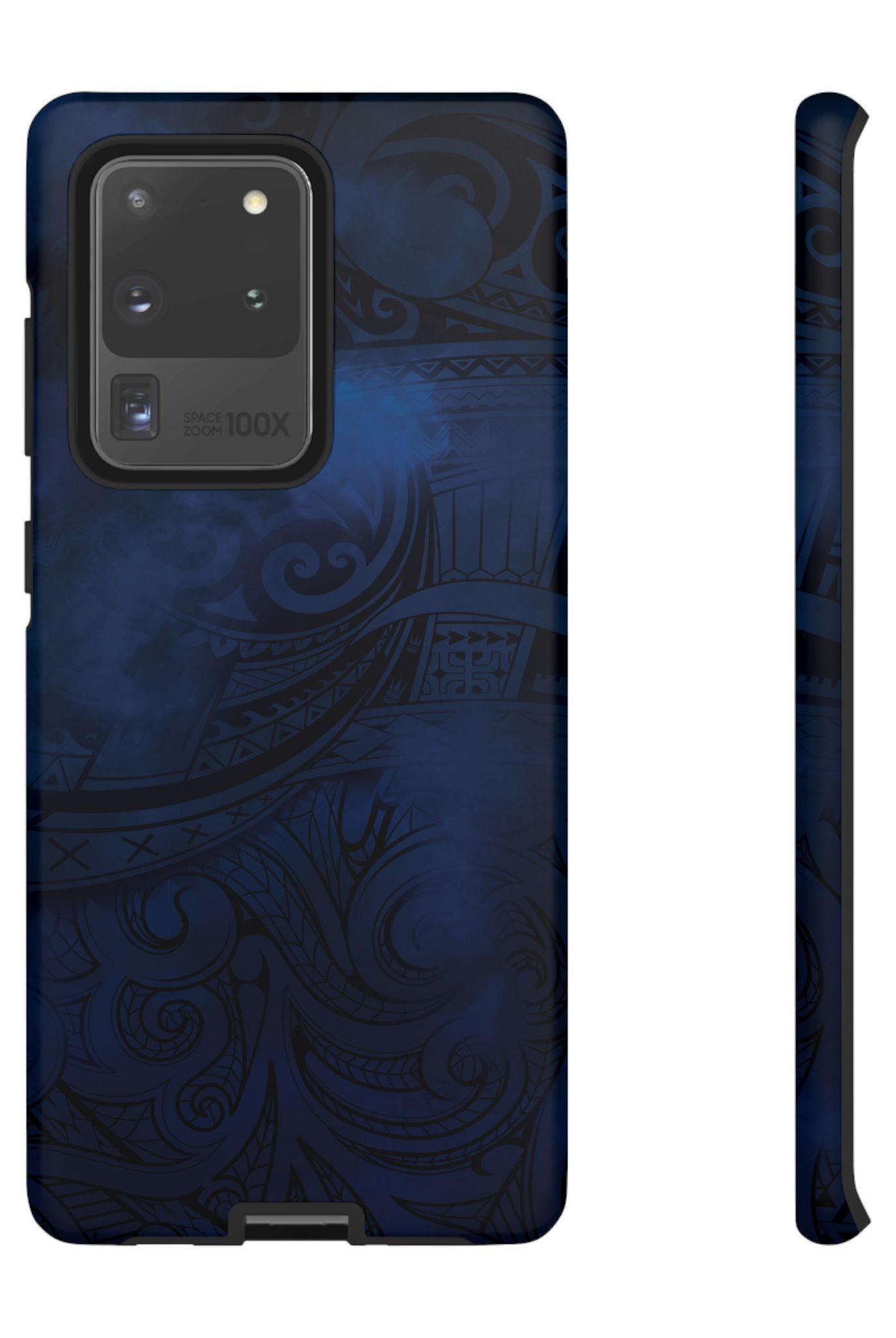 Midnight Essence Tough Samsung Galaxy Case Samsung Galaxy S20 Ultra Matte - Hawaiian Midnight Navy Polynesian Tribal Design - The Local Banyan
