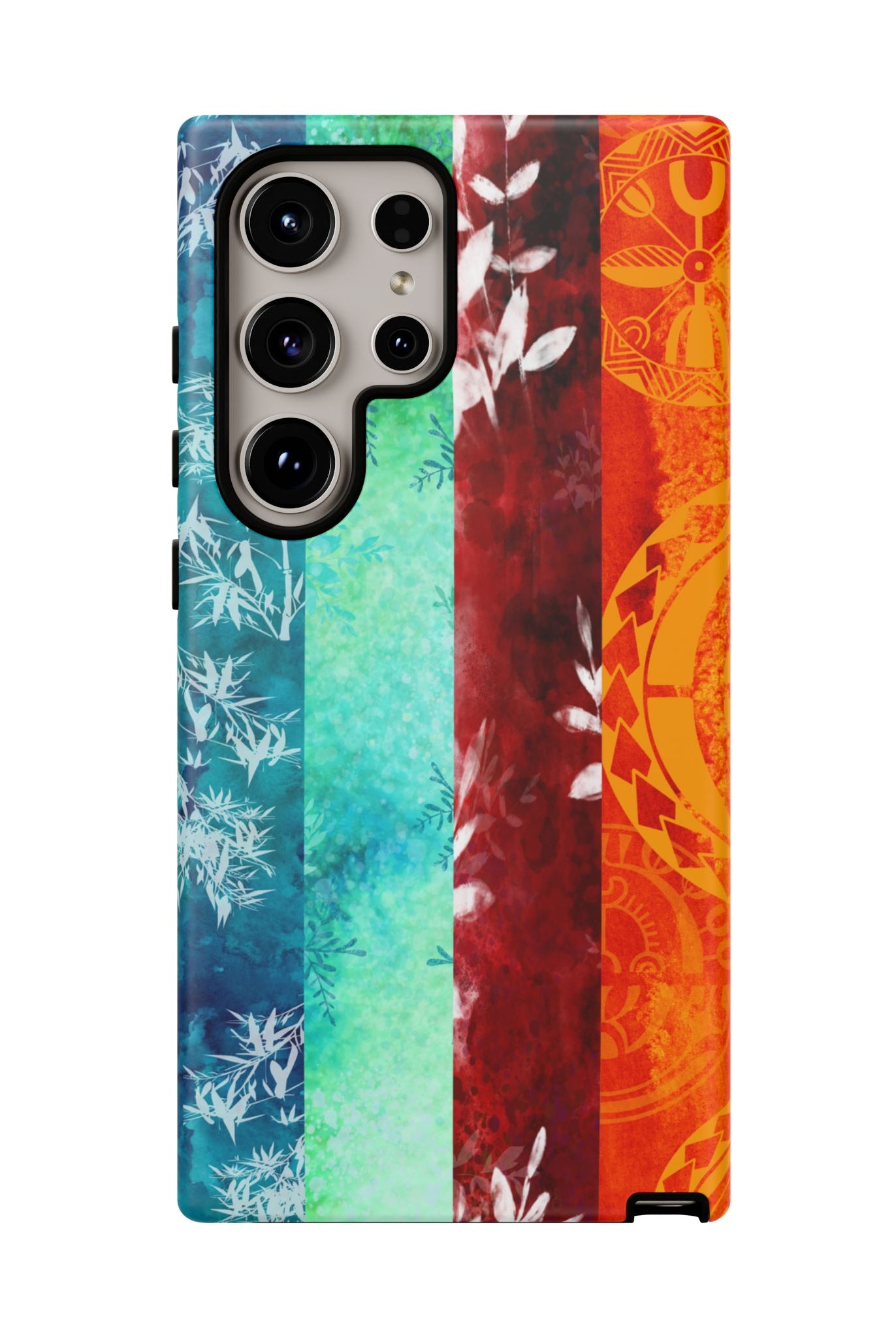 Island Vibes Tough Samsung Galaxy Case Detail View - Hawaiian Colorful Tropical Floral Design Close Up - The Local Banyan