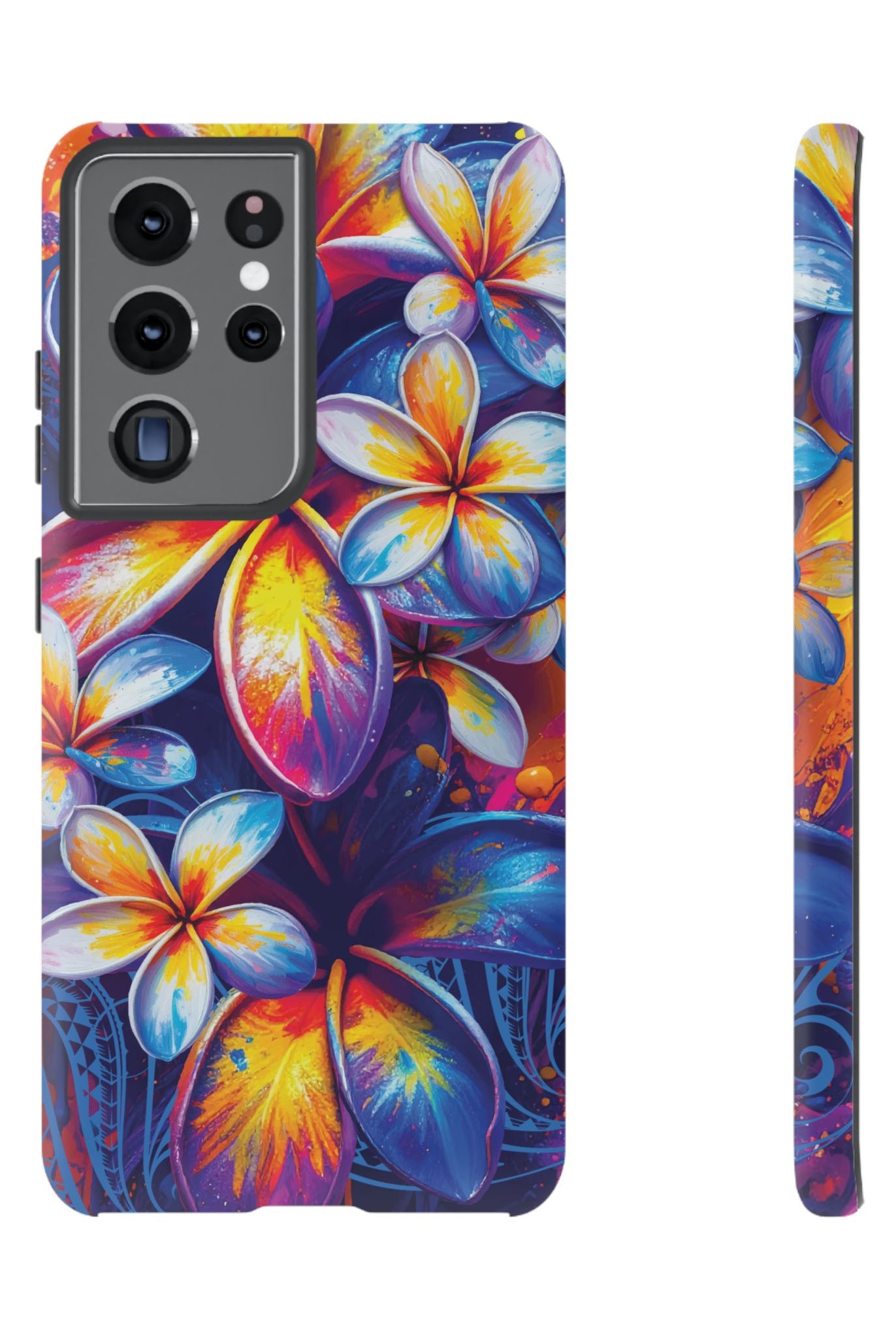 Sunset Ink Tough Samsung Galaxy Case Samsung Galaxy S21 Ultra Matte - Hawaiian Plumeria Street Art Graffiti Tropical Design - The Local Banyan