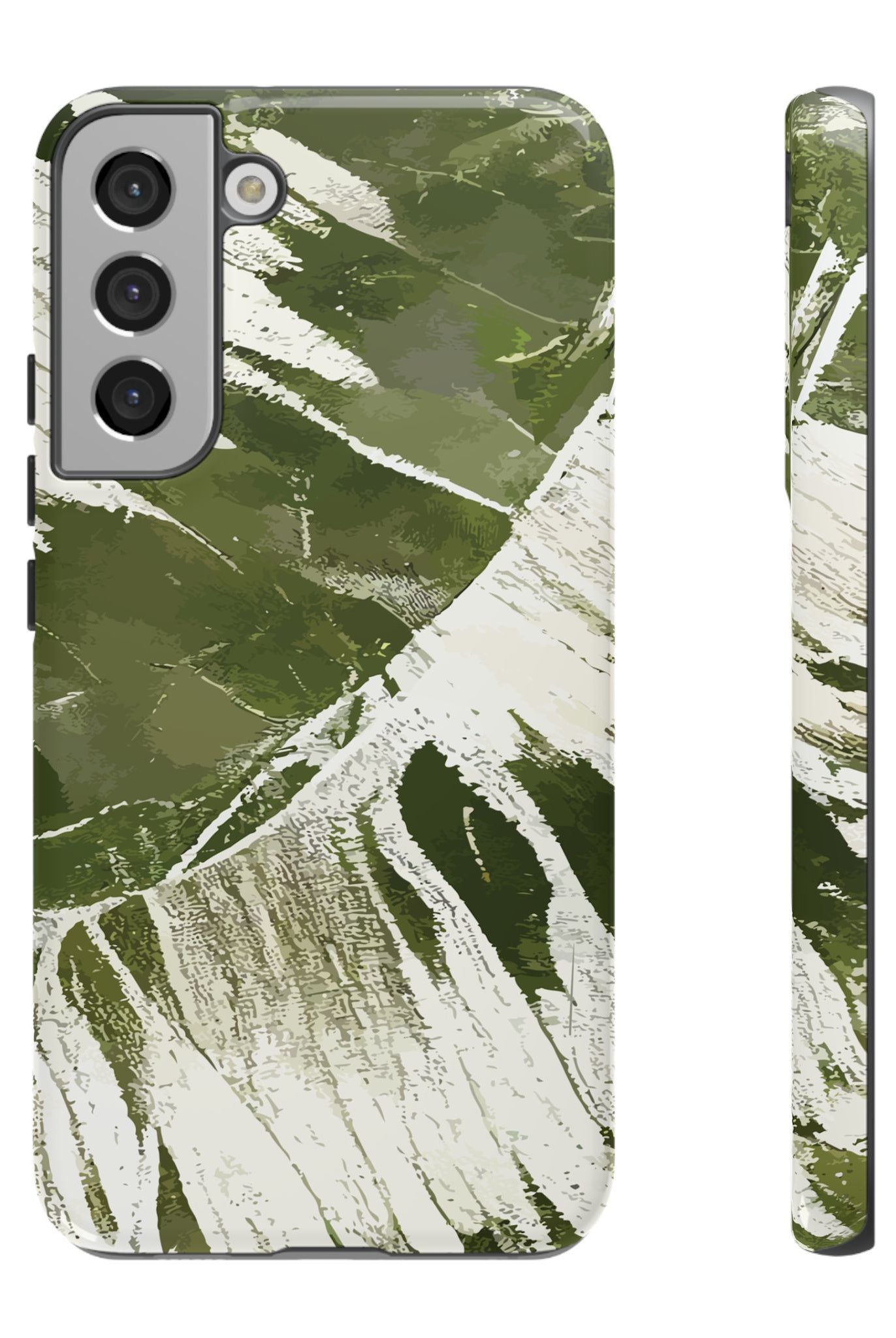 Island Breeze Tough Samsung Galaxy Case Samsung Galaxy S22 Plus Glossy - Hawaiian Palm Leaf Olive Green Botanical Design - The Local Banyan