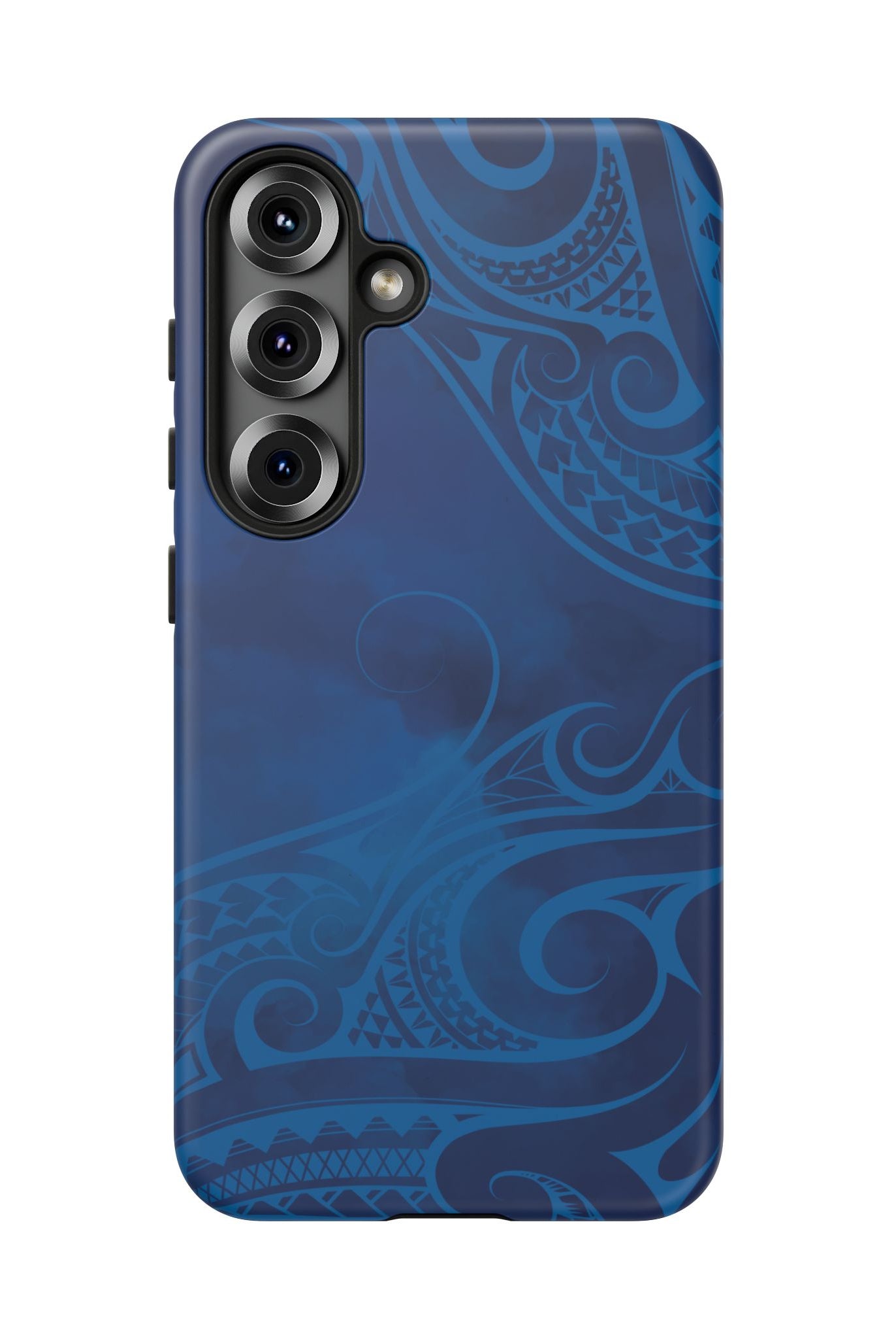 Woman holding Kai Legacy Tough Samsung Galaxy Case - Hawaiian Ocean Blue Polynesian Tribal Design - The Local Banyan