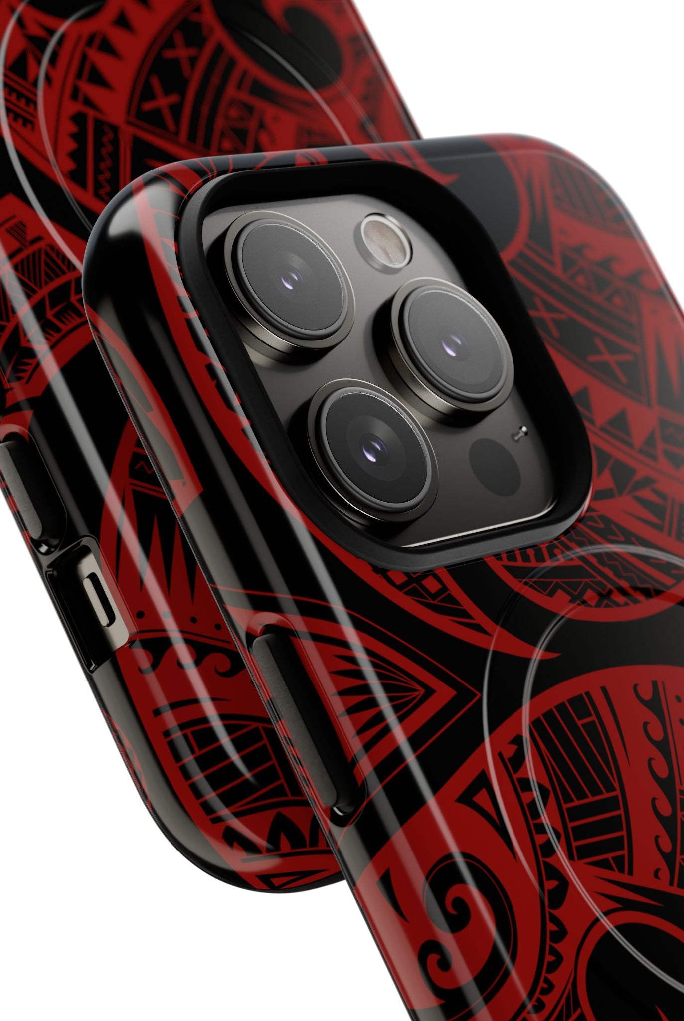 Island Tribal MagSafe iPhone Case Side View - Dual Layer Drop Protection Hawaiian Phone Case - The Local Banyan