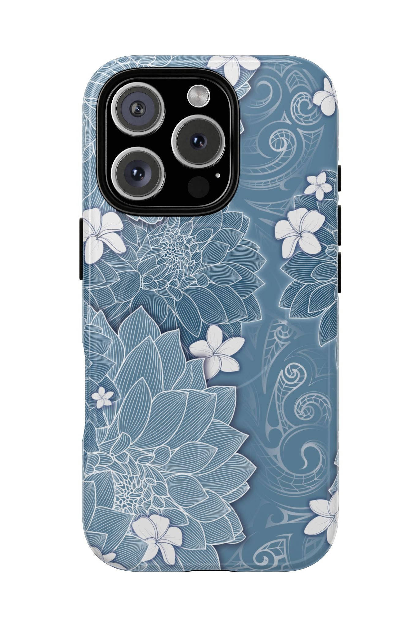 Pua La MagSafe iPhone Case iPhone 16 Pro Glossy - Hawaiian Golden Hibiscus Sun Flower Sapphire Design - The Local Banyan