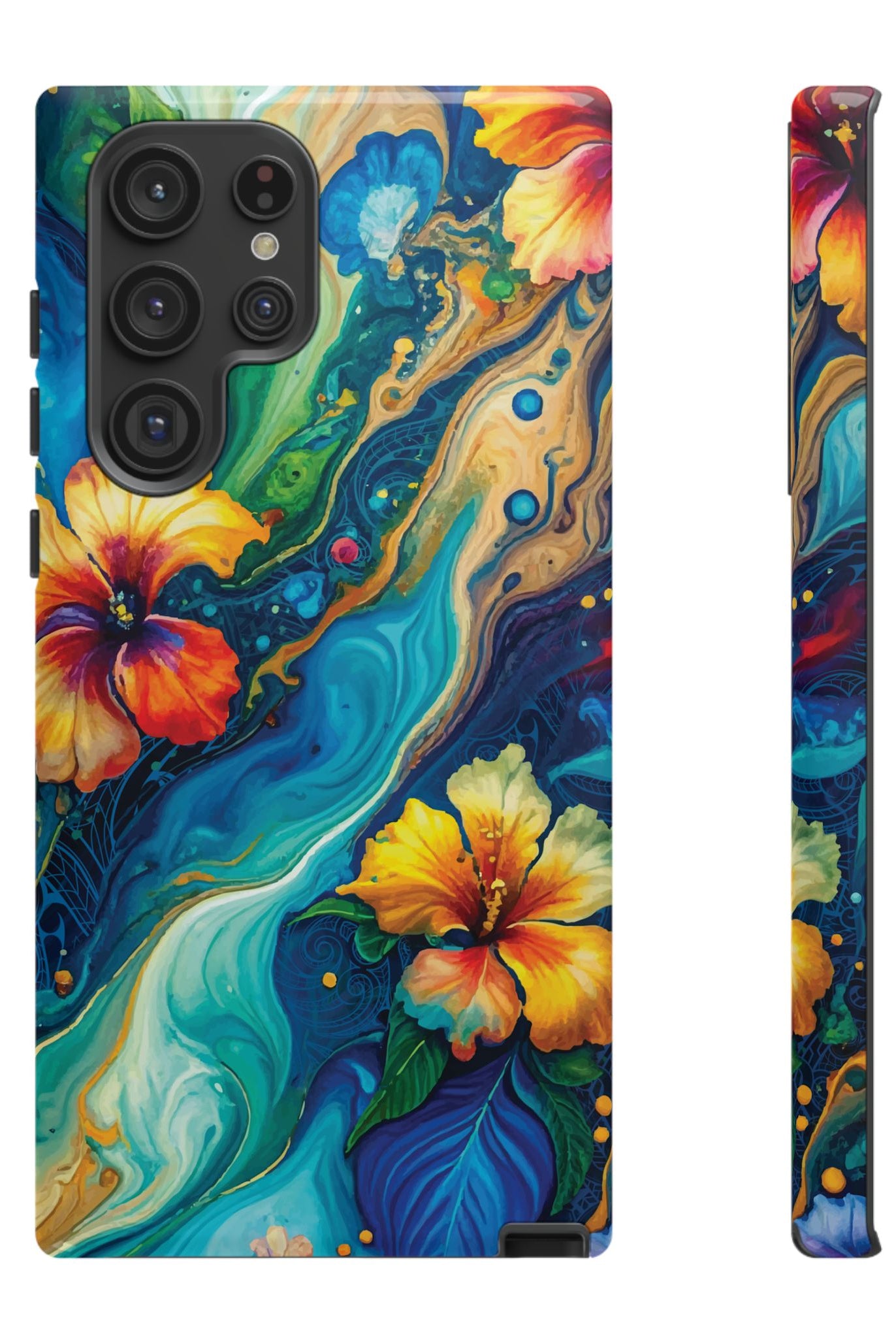 Aloalo Drift Tough Samsung Galaxy Case Side View - Dual Layer Drop Protection Hawaiian Phone Case - The Local Banyan