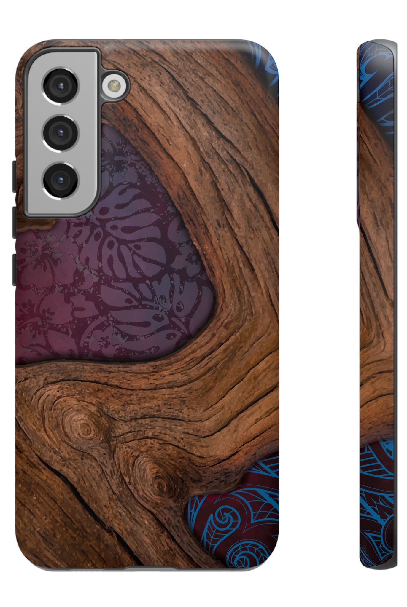 Rooted Tough Samsung Galaxy Case Side View - Dual Layer Drop Protection Hawaiian Phone Case - The Local Banyan