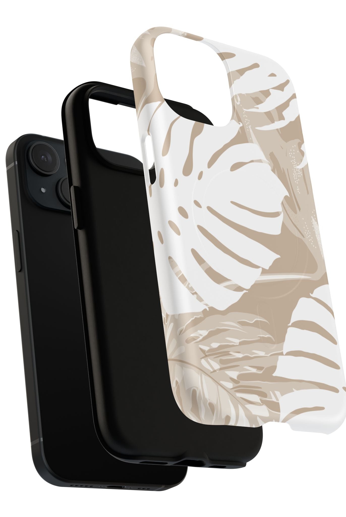 Exotic Monstera MagSafe iPhone Case Side View - Dual Layer Drop Protection Hawaiian Phone Case - The Local Banyan