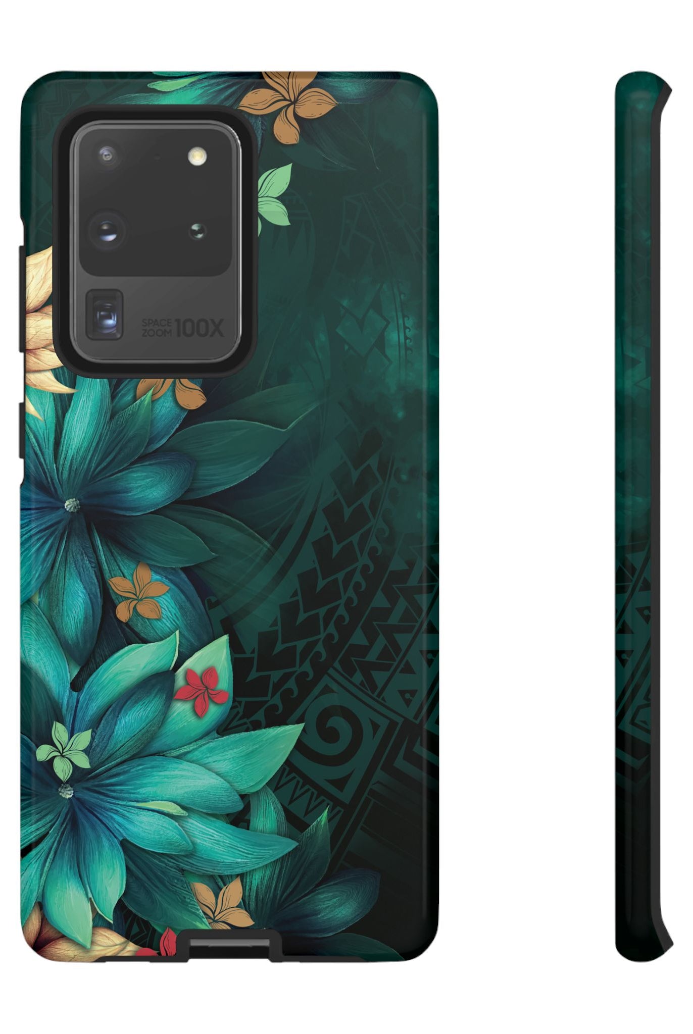 Aloha Whispers Tough Samsung Galaxy Case Samsung Galaxy S20 Ultra Glossy - Hawaiian Abstract Green Floral Polynesian Design - The Local Banyan