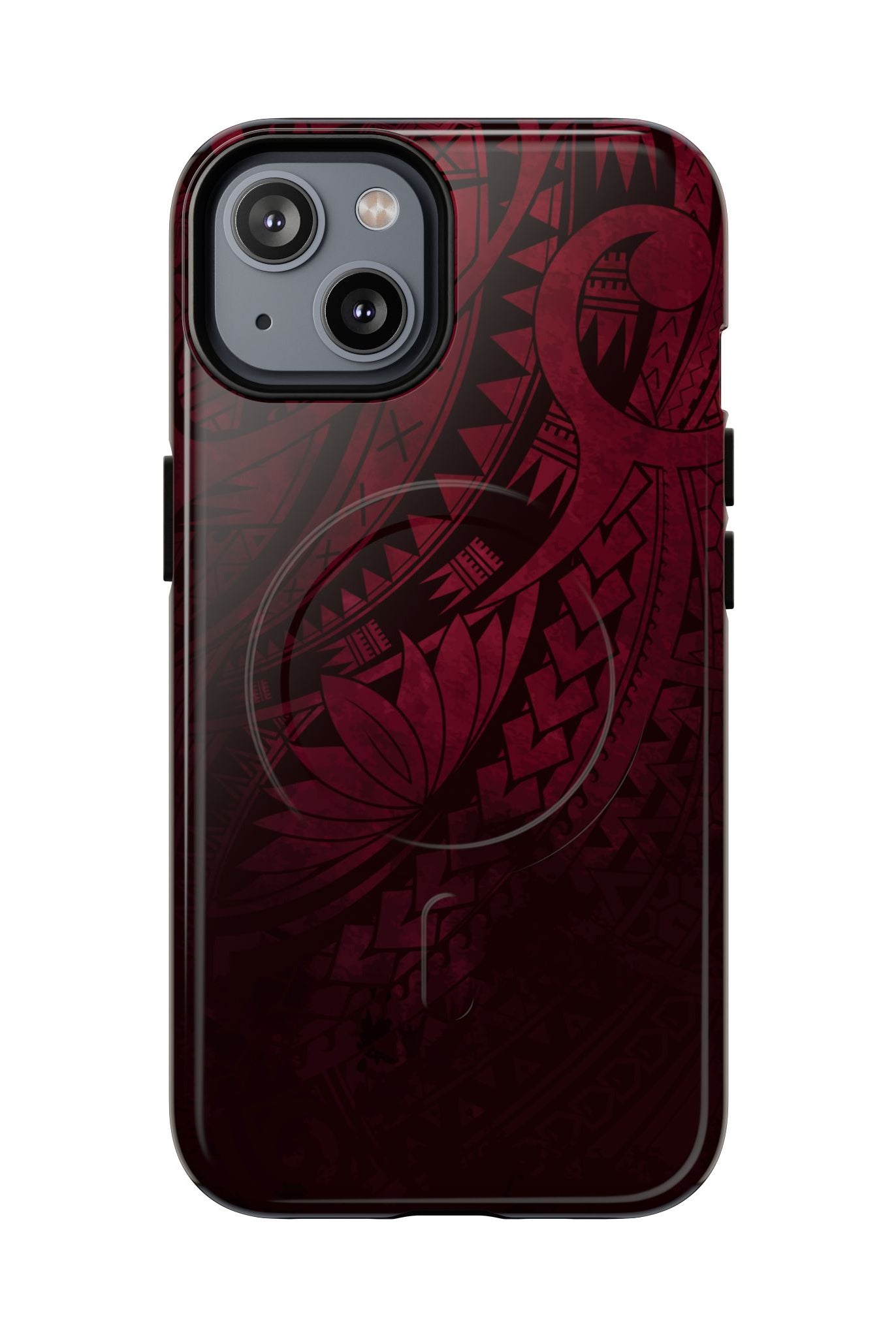 Eternal Ember MagSafe iPhone Case iPhone 14 Glossy - Hawaiian Red Tribal Polynesian Design - The Local Banyan
