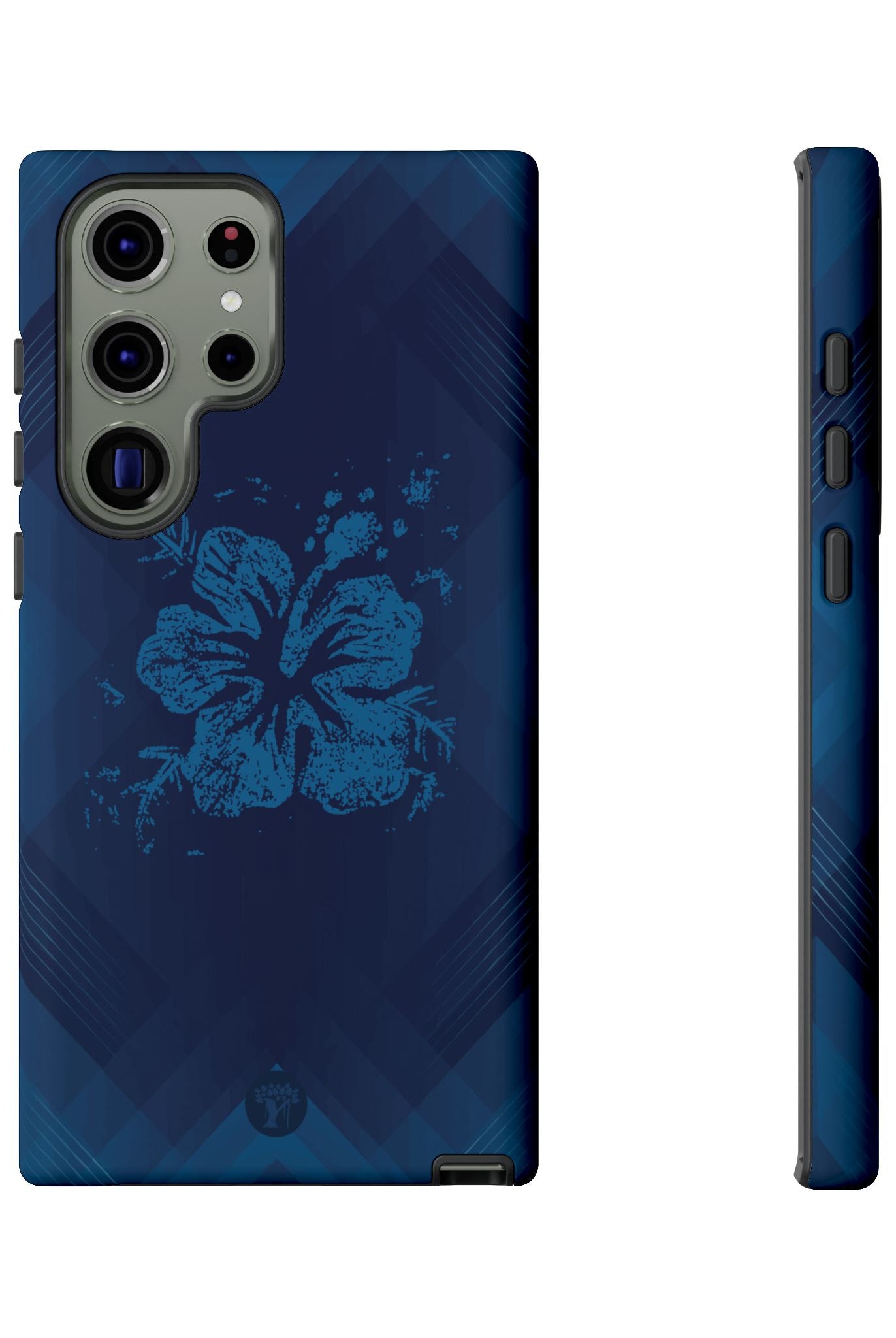 Kikokiko Lehua Tough Samsung Galaxy Case Side View - Dual Layer Drop Protection Hawaiian Phone Case - The Local Banyan