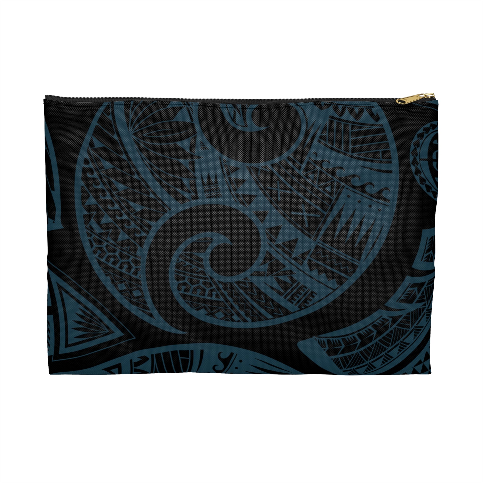 Royal Teal Tribal Travel Pouch Bag Pouches The Local Banyan Large Black zipper