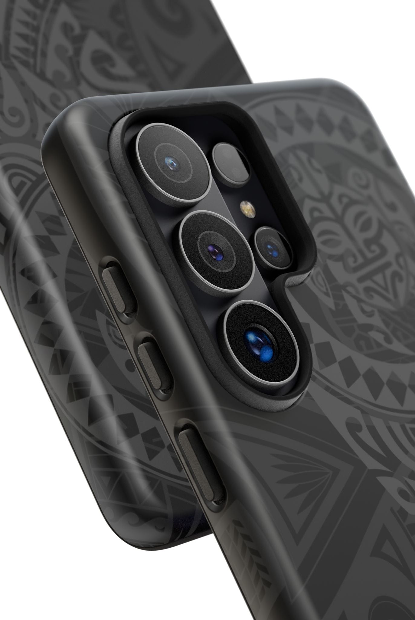 Tribal Guardian Tough Samsung Galaxy Case Side View - Dual Layer Drop Protection Hawaiian Phone Case - The Local Banyan
