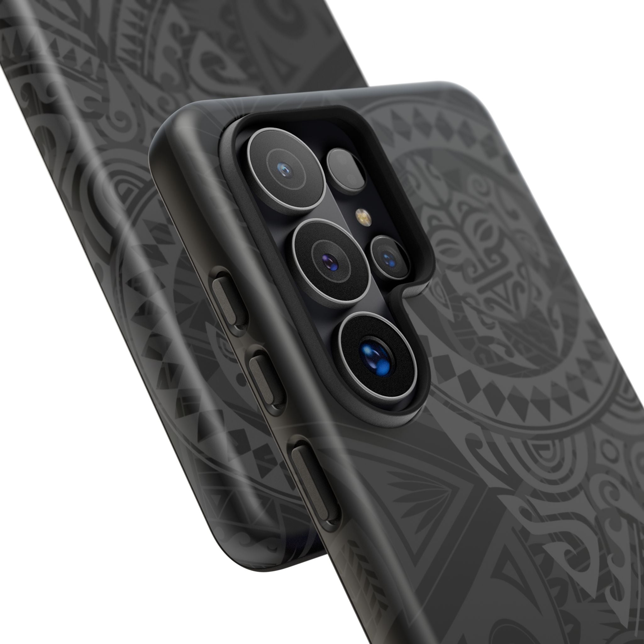 Tribal Guardian Tough Samsung Galaxy Case Side View - Dual Layer Drop Protection Hawaiian Phone Case - The Local Banyan