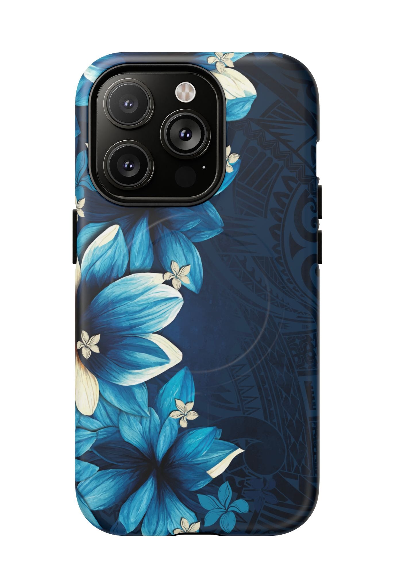 Leilani Nights MagSafe iPhone Case iPhone 14 Pro Matte - Hawaiian Dark Blue Floral Polynesian Design - The Local Banyan