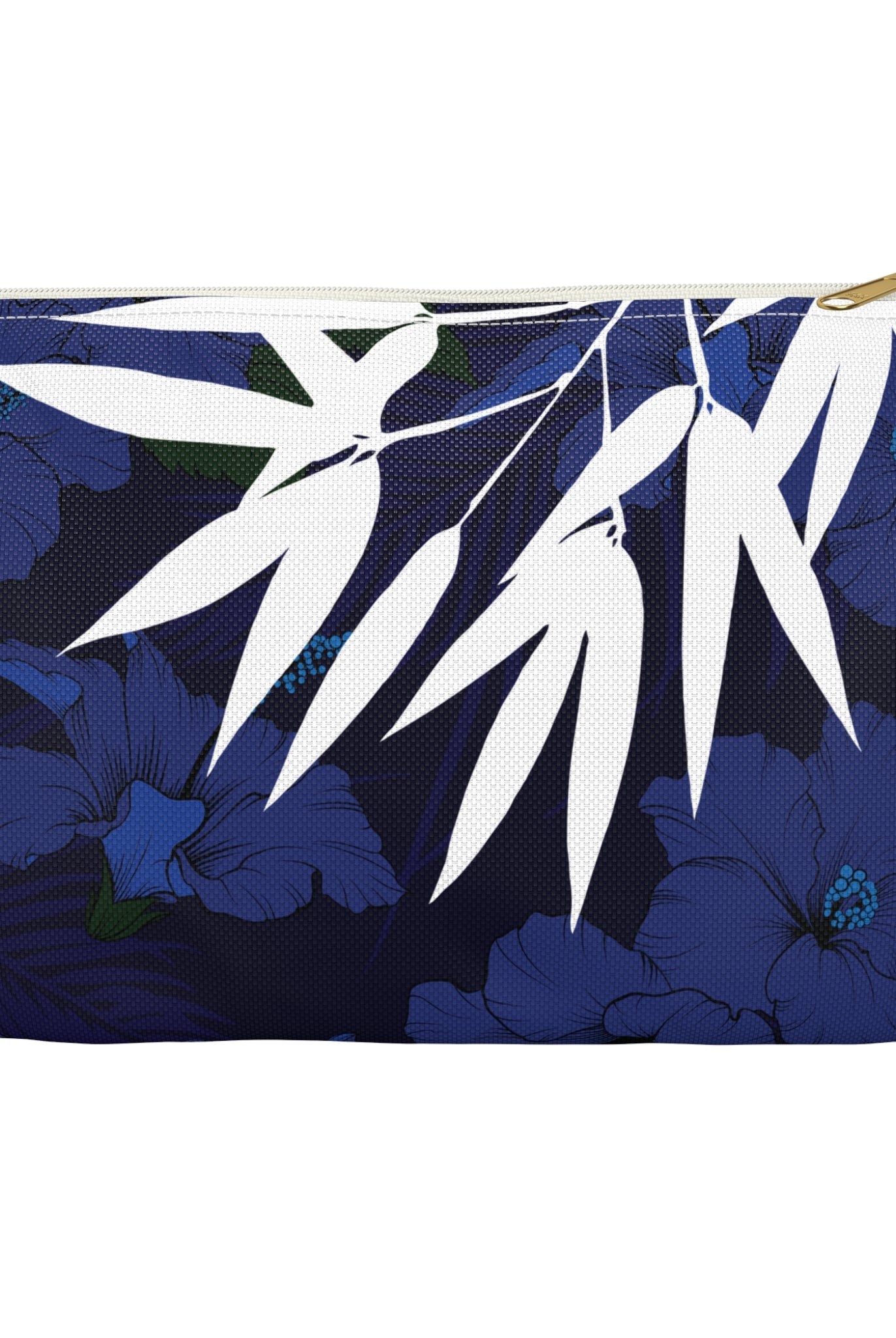 Deep Blue Bamboo Travel Pouch Bag Pouches The Local Banyan Small White zipper