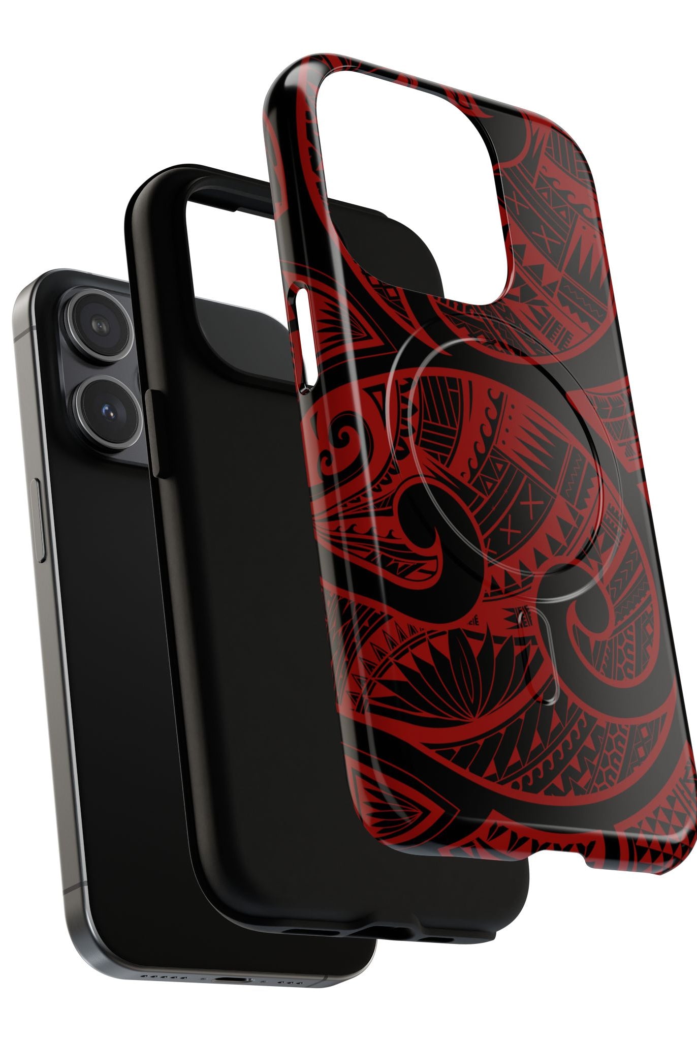 Island Tribal MagSafe iPhone Case Side View - Dual Layer Drop Protection Hawaiian Phone Case - The Local Banyan