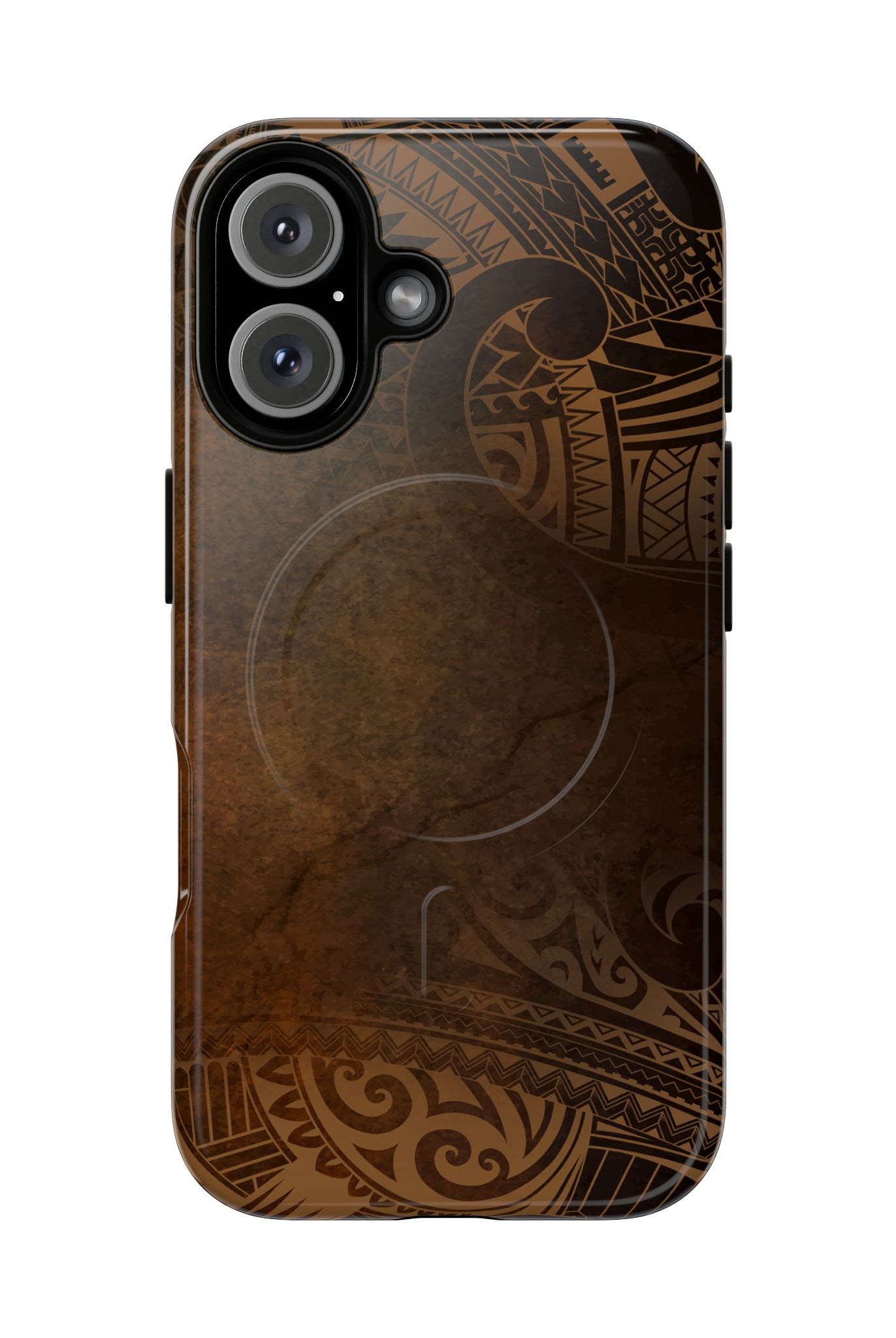 Aloha Aina MagSafe iPhone Case iPhone 16 Glossy - Hawaiian Earth Tone Polynesian Tribal Design - The Local Banyan