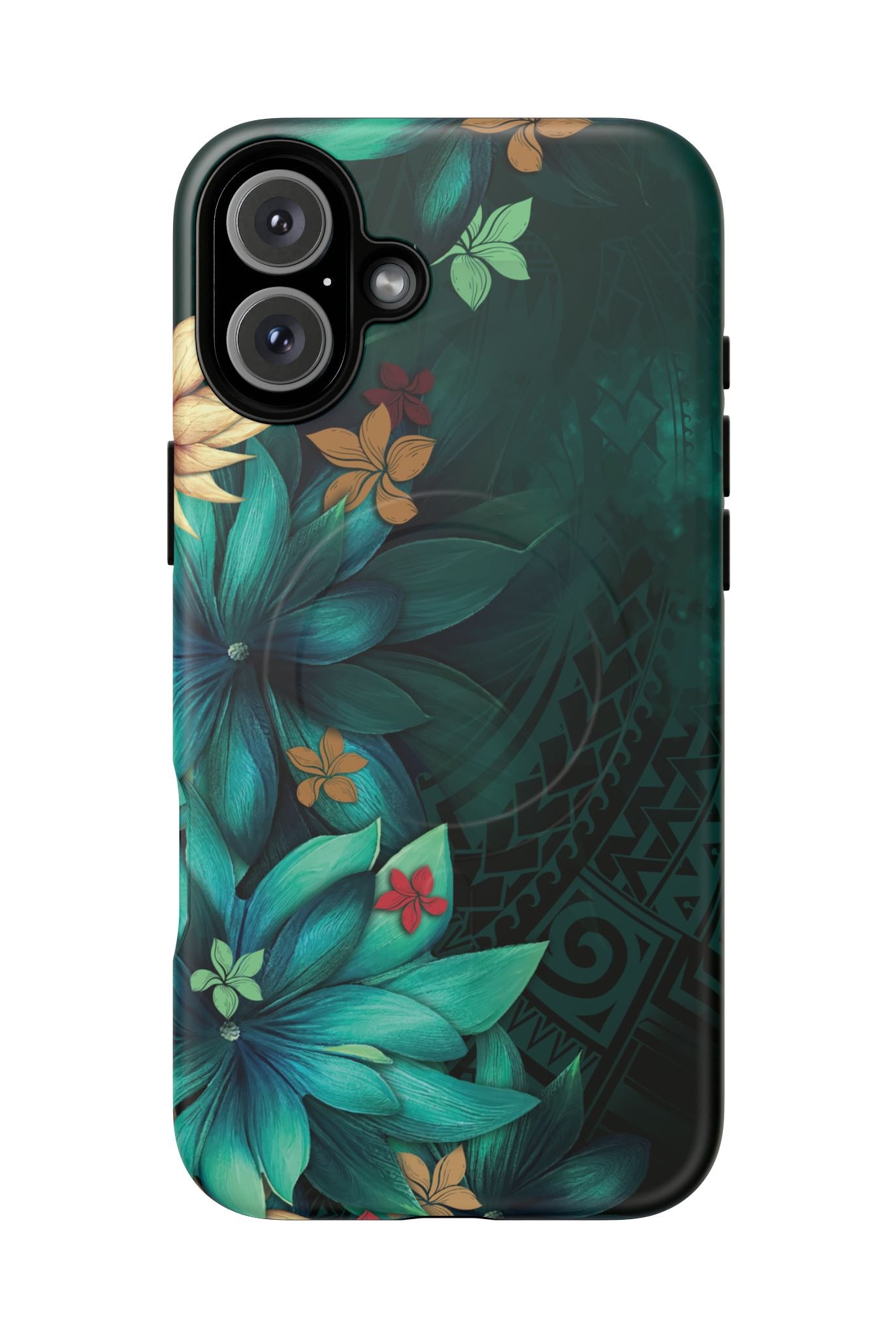 Aloha Whispers MagSafe iPhone Case iPhone 16 Plus Matte - Hawaiian Abstract Green Floral Polynesian Design - The Local Banyan