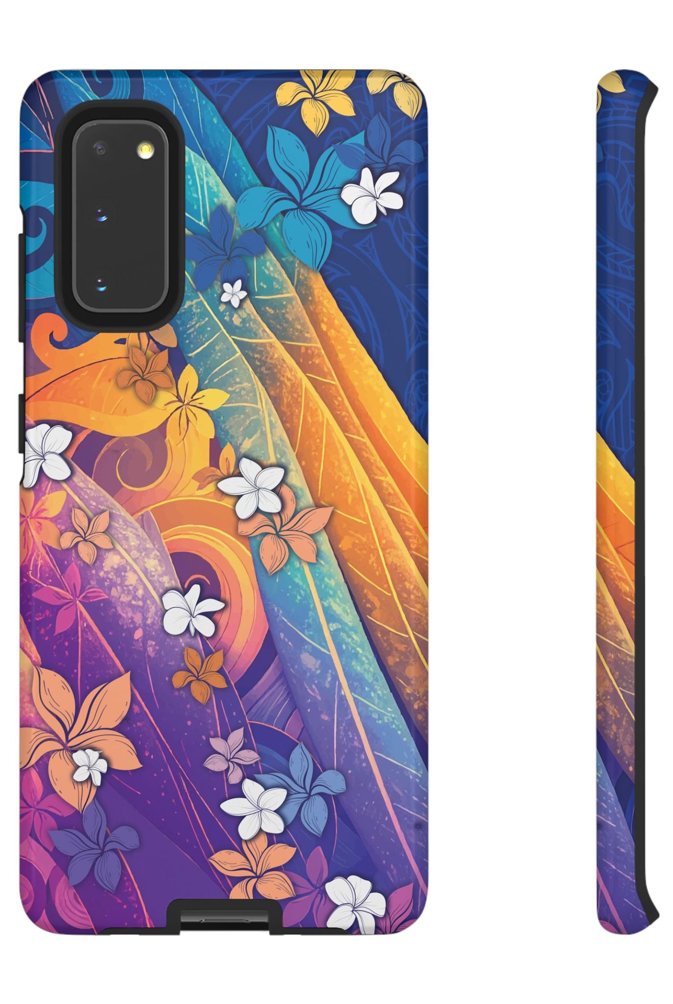 Mauna Sunrise Tough Samsung Galaxy Case Samsung Galaxy S20 Glossy - Hawaiian Colorful Sunrise Plumeria Design - The Local Banyan