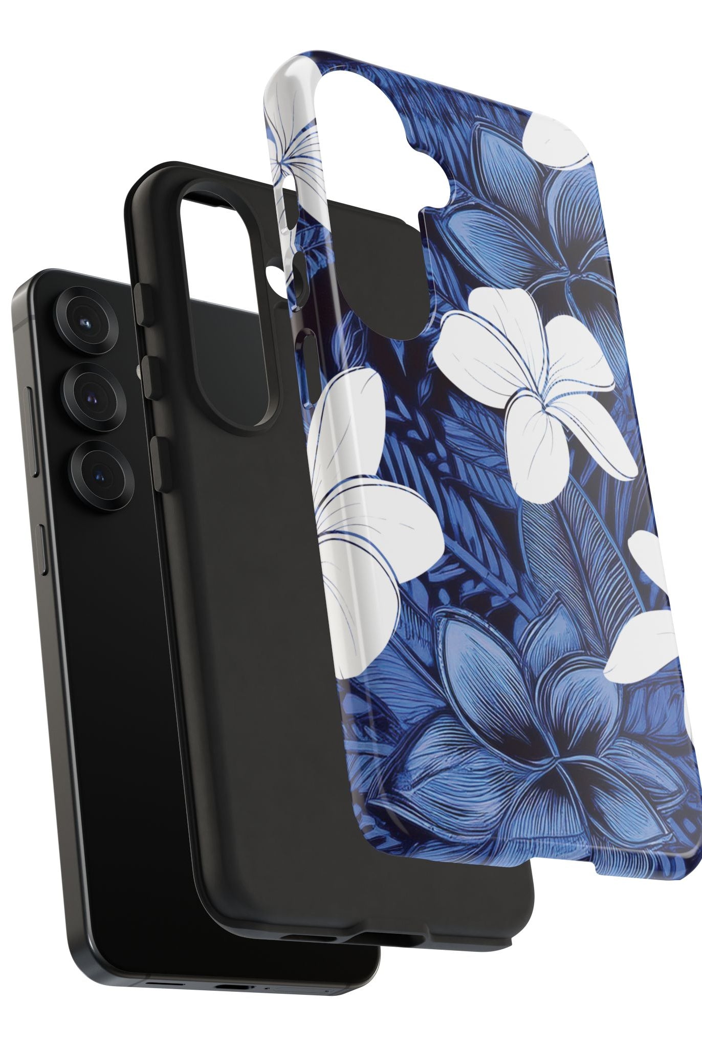 Eternal Blue Plumeria Tough Case for Samsung Galaxy Phone Case The Local Banyan
