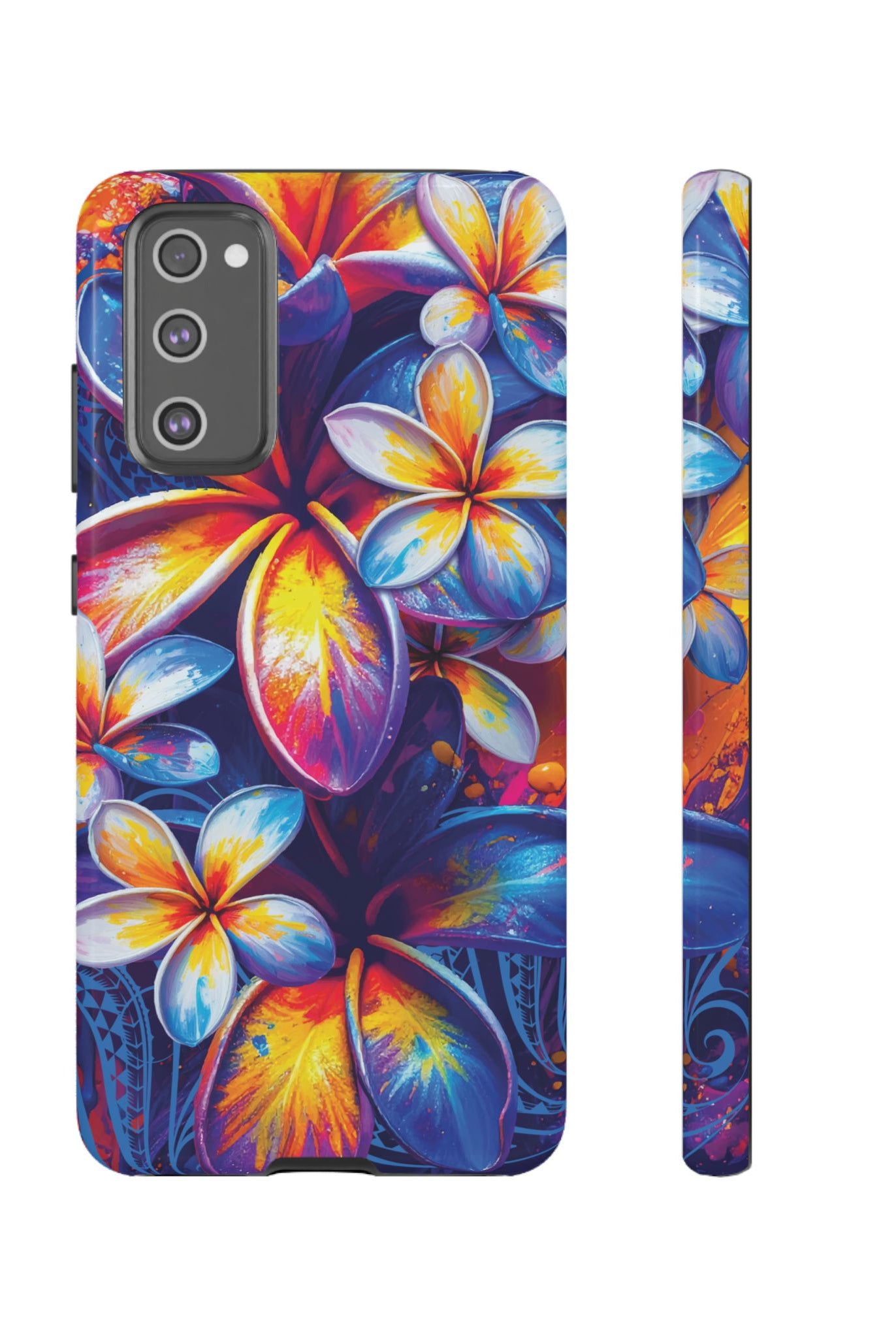 Sunset Ink Tough Samsung Galaxy Case Samsung Galaxy S20 FE Glossy - Hawaiian Plumeria Street Art Graffiti Tropical Design - The Local Banyan