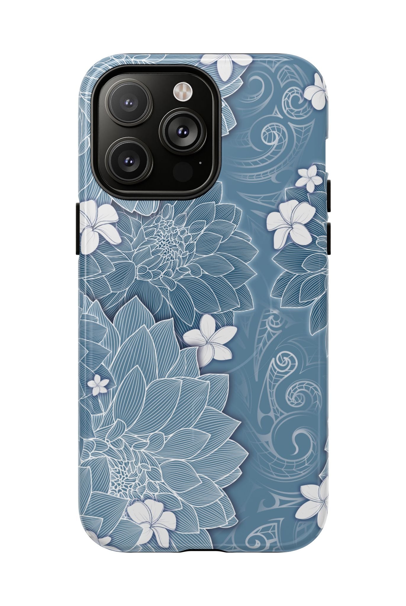 Pua La MagSafe iPhone Case iPhone 14 Pro Max Glossy - Hawaiian Golden Hibiscus Sun Flower Sapphire Design - The Local Banyan