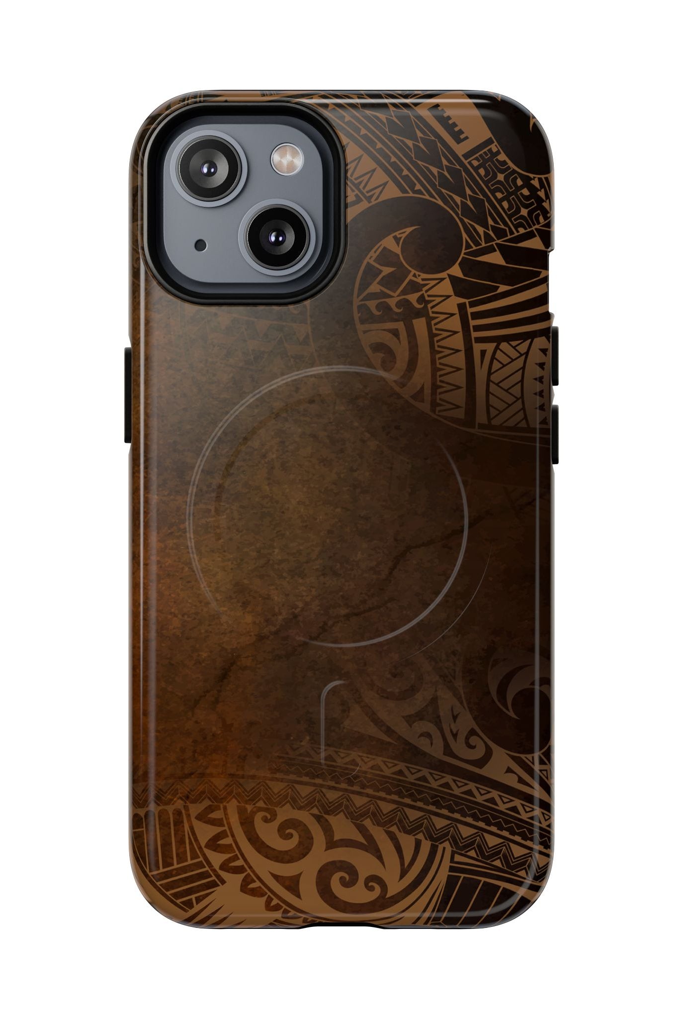 Aloha Aina MagSafe iPhone Case iPhone 14 Glossy - Hawaiian Earth Tone Polynesian Tribal Design - The Local Banyan