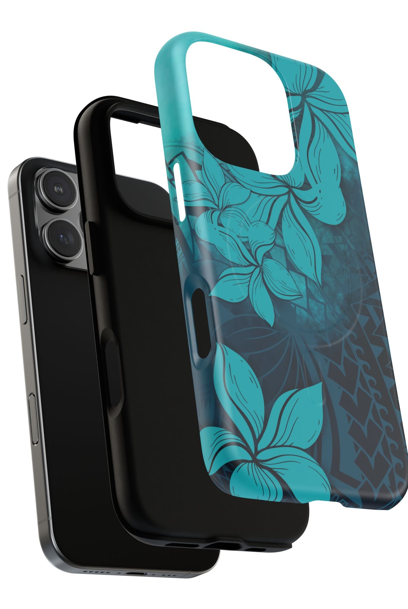 Moana Bloom MagSafe iPhone Case Side View - Dual Layer Drop Protection Hawaiian Phone Case - The Local Banyan