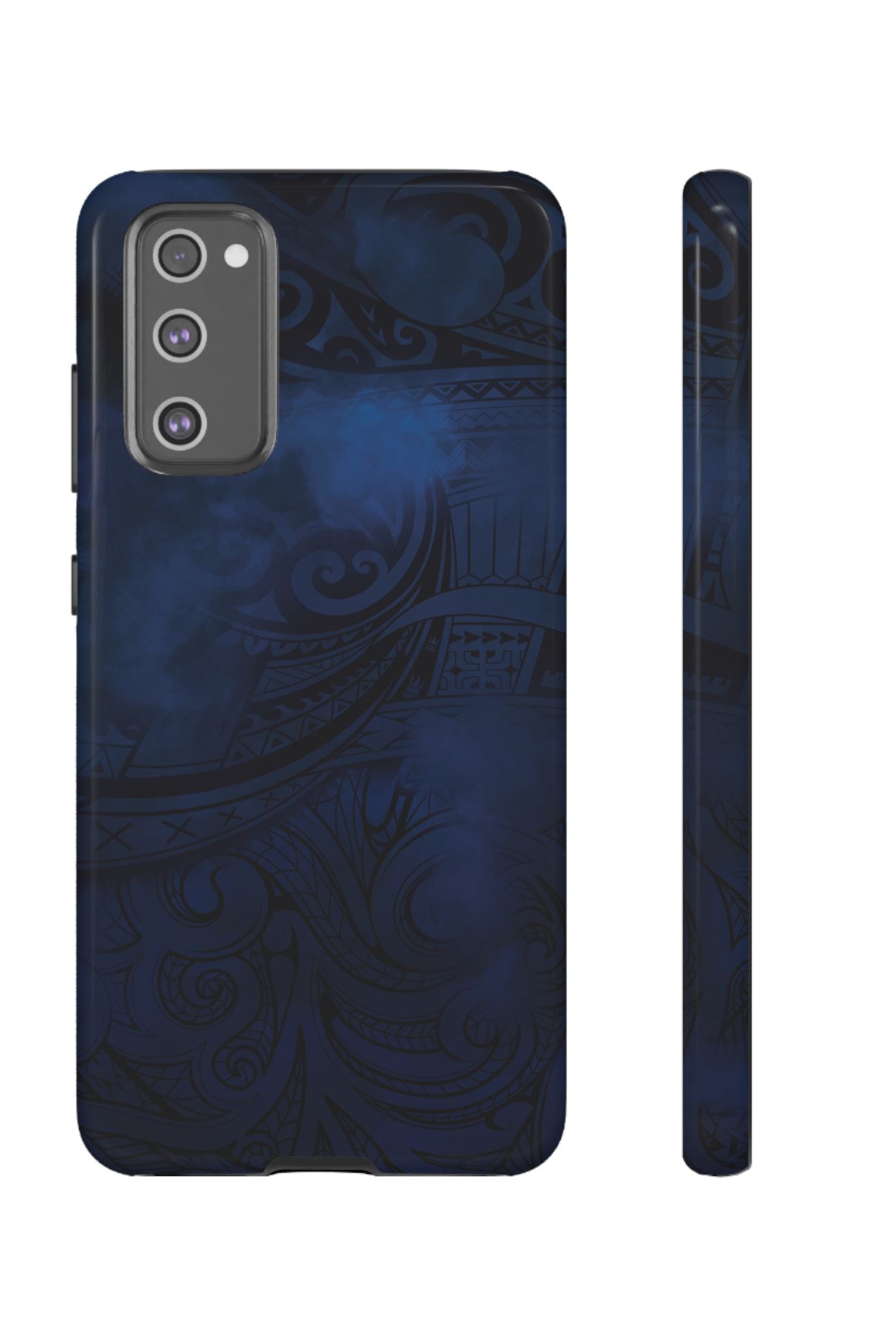 Midnight Essence Tough Samsung Galaxy Case Samsung Galaxy S20 FE Glossy - Hawaiian Midnight Navy Polynesian Tribal Design - The Local Banyan