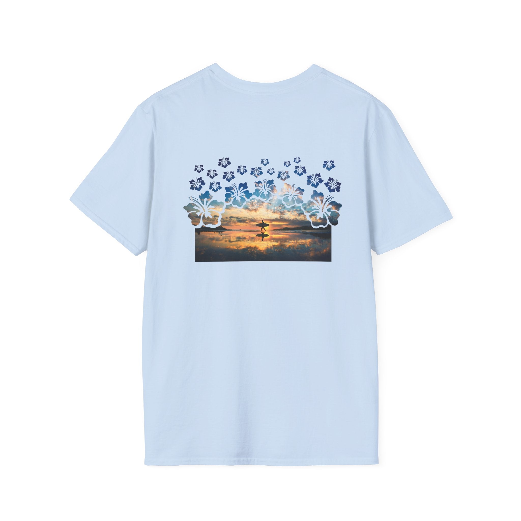 Sunset Surfer Soft Style Tee T-Shirt The Local Banyan Light Blue S