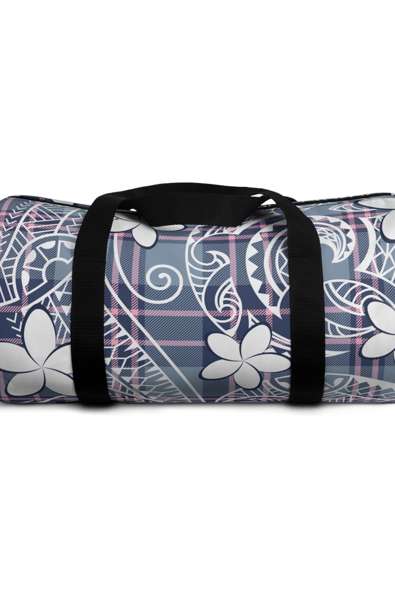 Plaid Plumeria Barrel Duffel Bag Duffels Small
