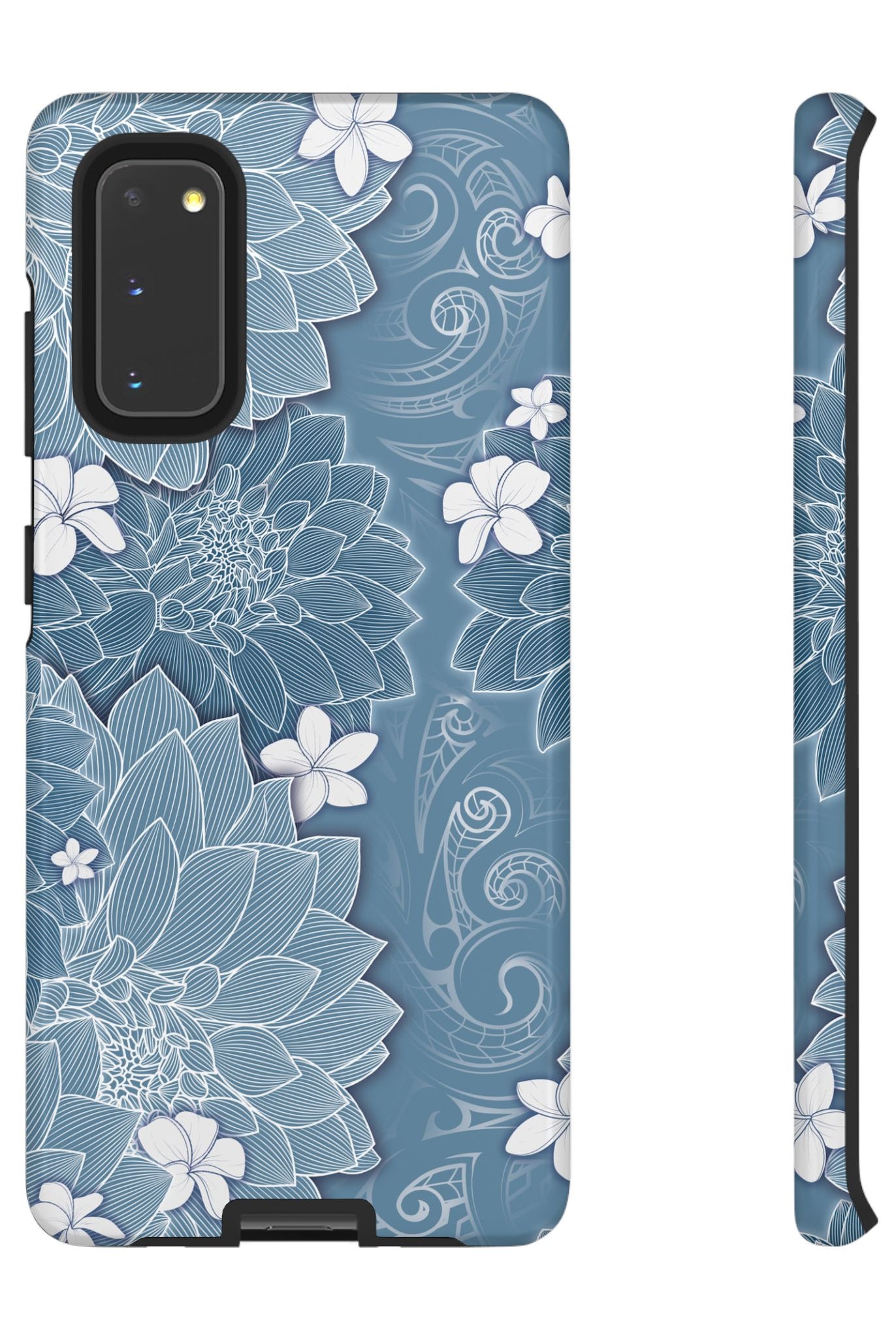 Pua La Tough Samsung Galaxy Case Samsung Galaxy S20 Glossy - Hawaiian Golden Hibiscus Sun Flower Sapphire Design - The Local Banyan