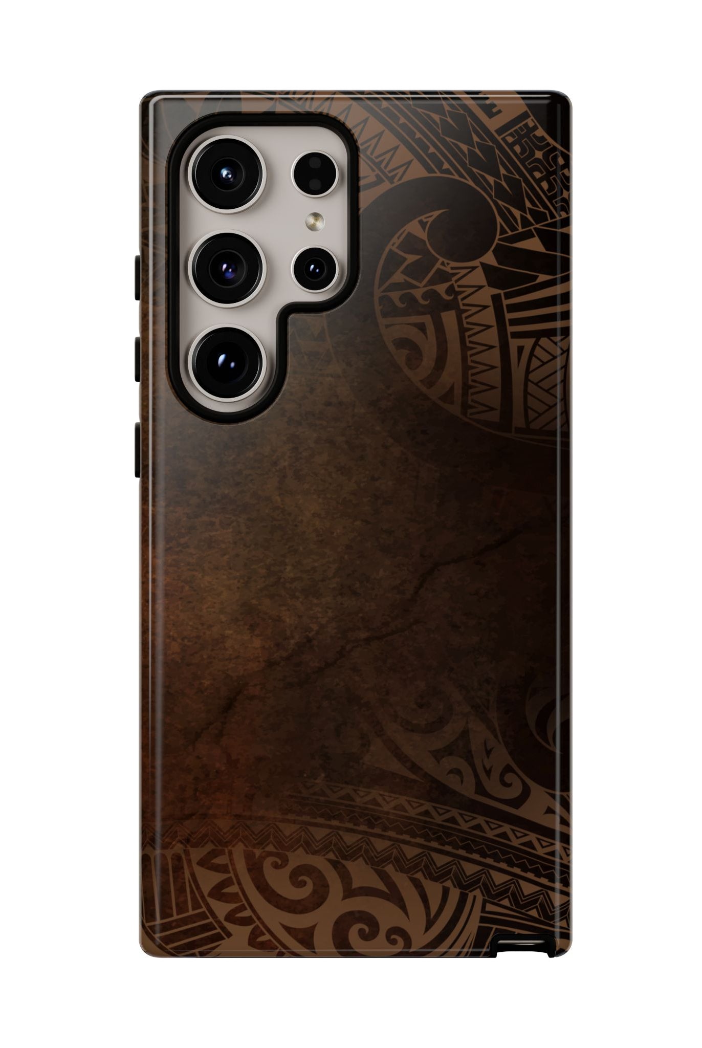 Aloha Aina Tough Samsung Galaxy Case Detail View - Hawaiian Earth Tone Polynesian Tribal Design Close Up - The Local Banyan