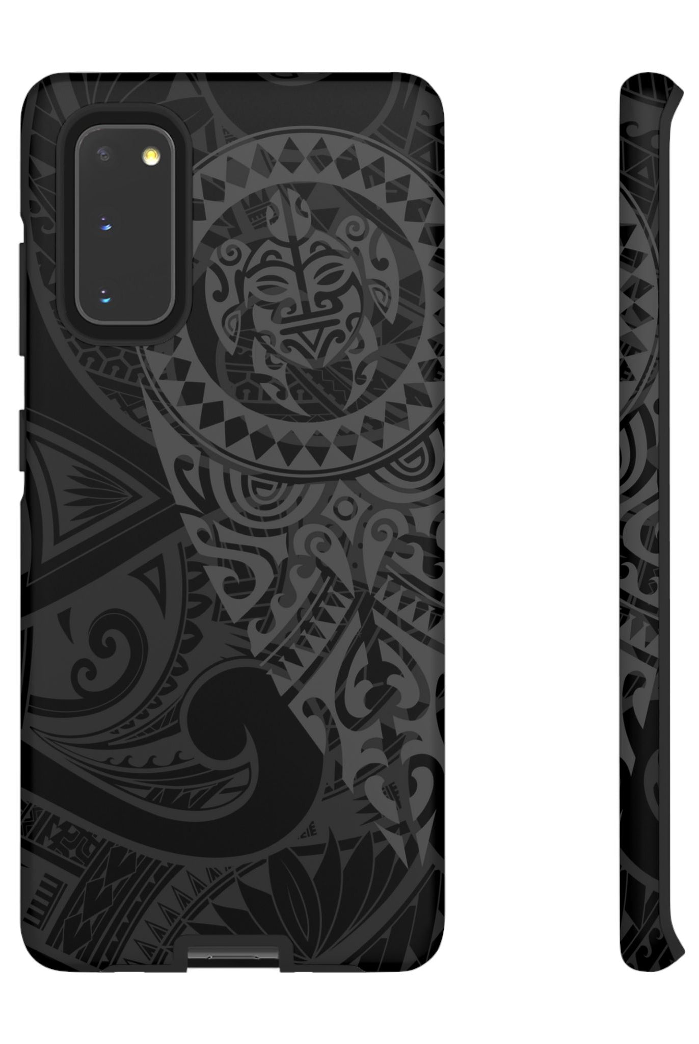 Tribal Guardian Tough Samsung Galaxy Case Samsung Galaxy S20 Matte - Hawaiian Black on Black Polynesian Tribal Design - The Local Banyan