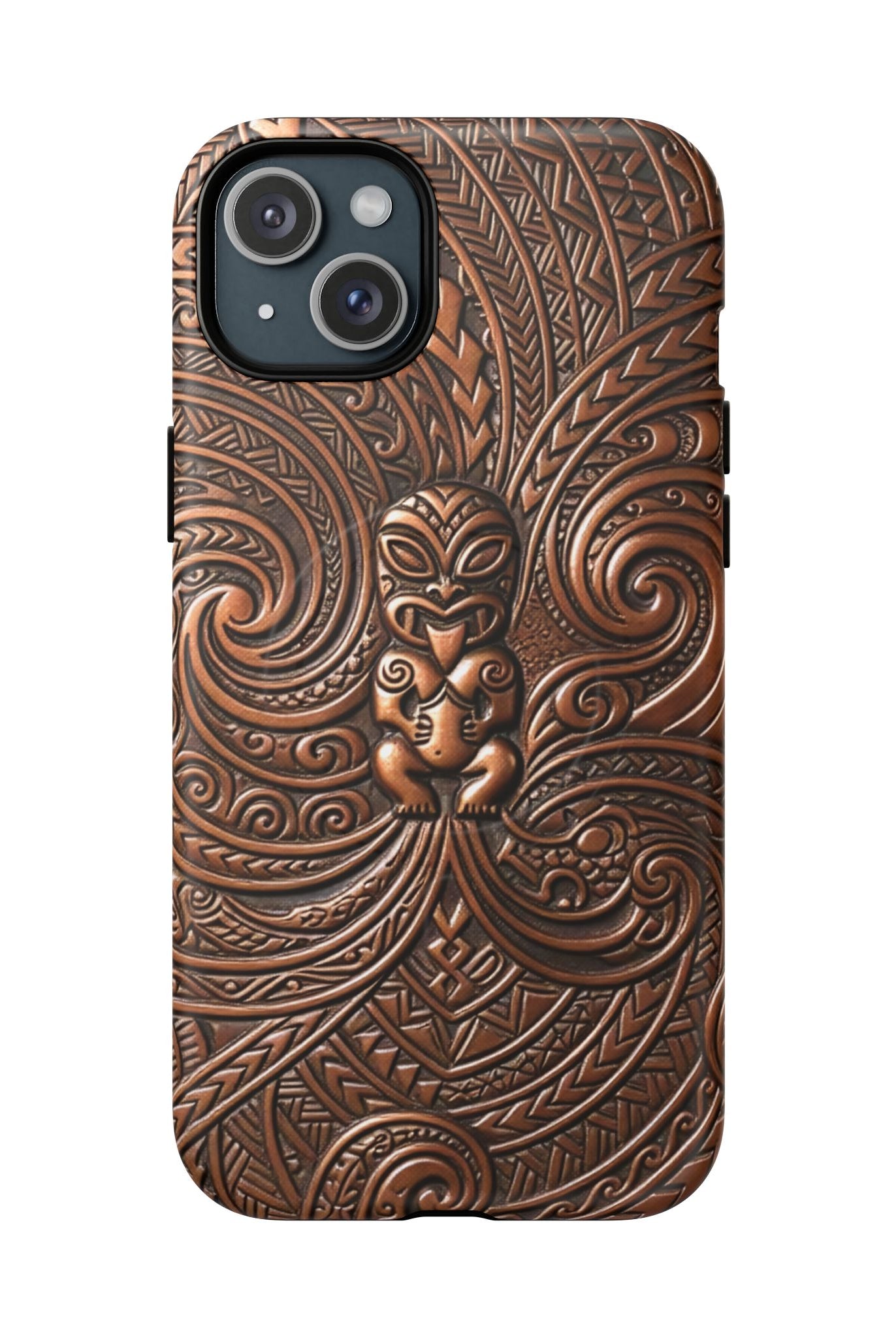 Paa Guardian MagSafe iPhone Case iPhone 15 Plus Matte - Hawaiian Copper Carved Tiki Polynesian Design - The Local Banyan